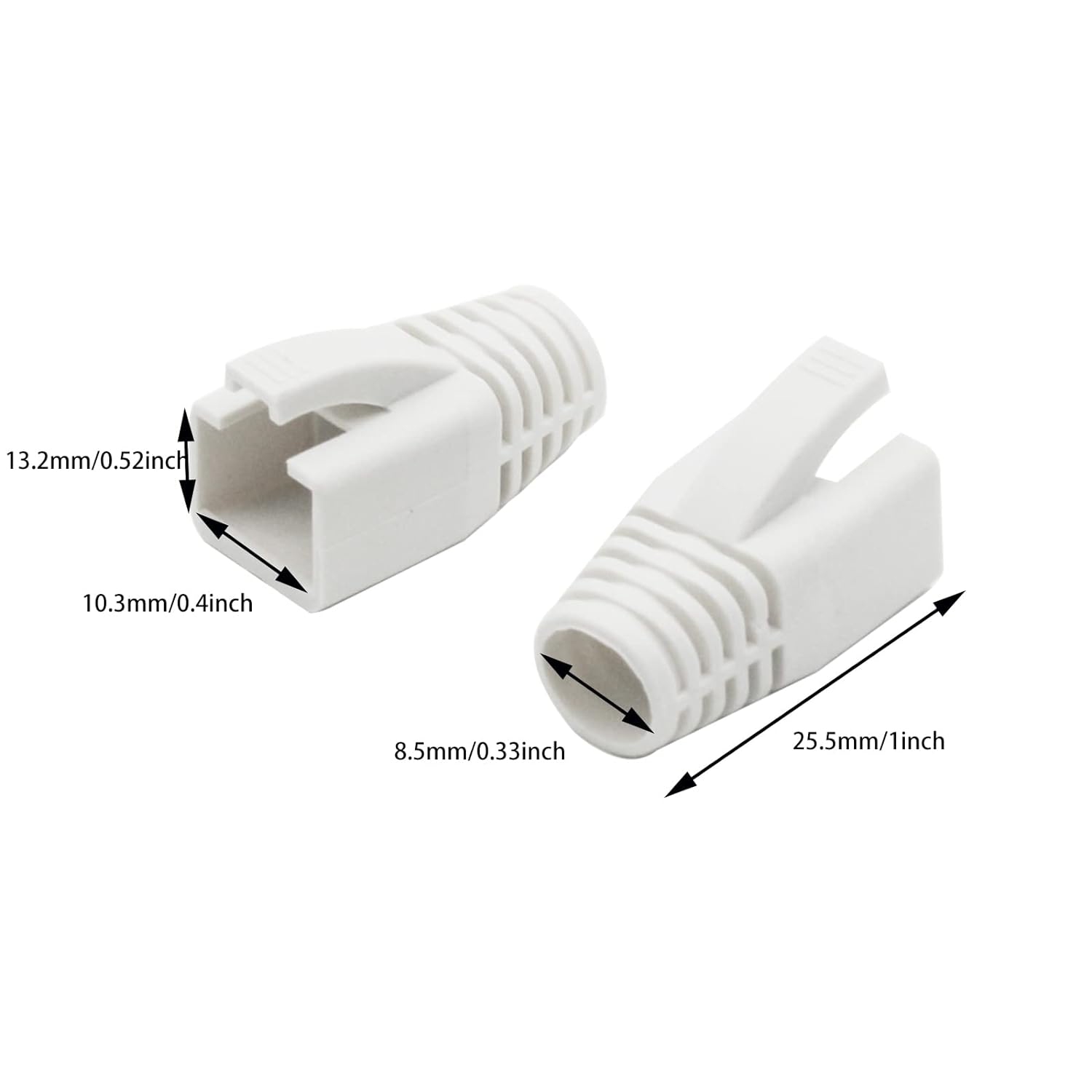 Soft Plastic Ethernet RJ45 Cable Connector Boots Cover Network Strain Relief Boots CAT6A CAT7 CAT8 100PCS