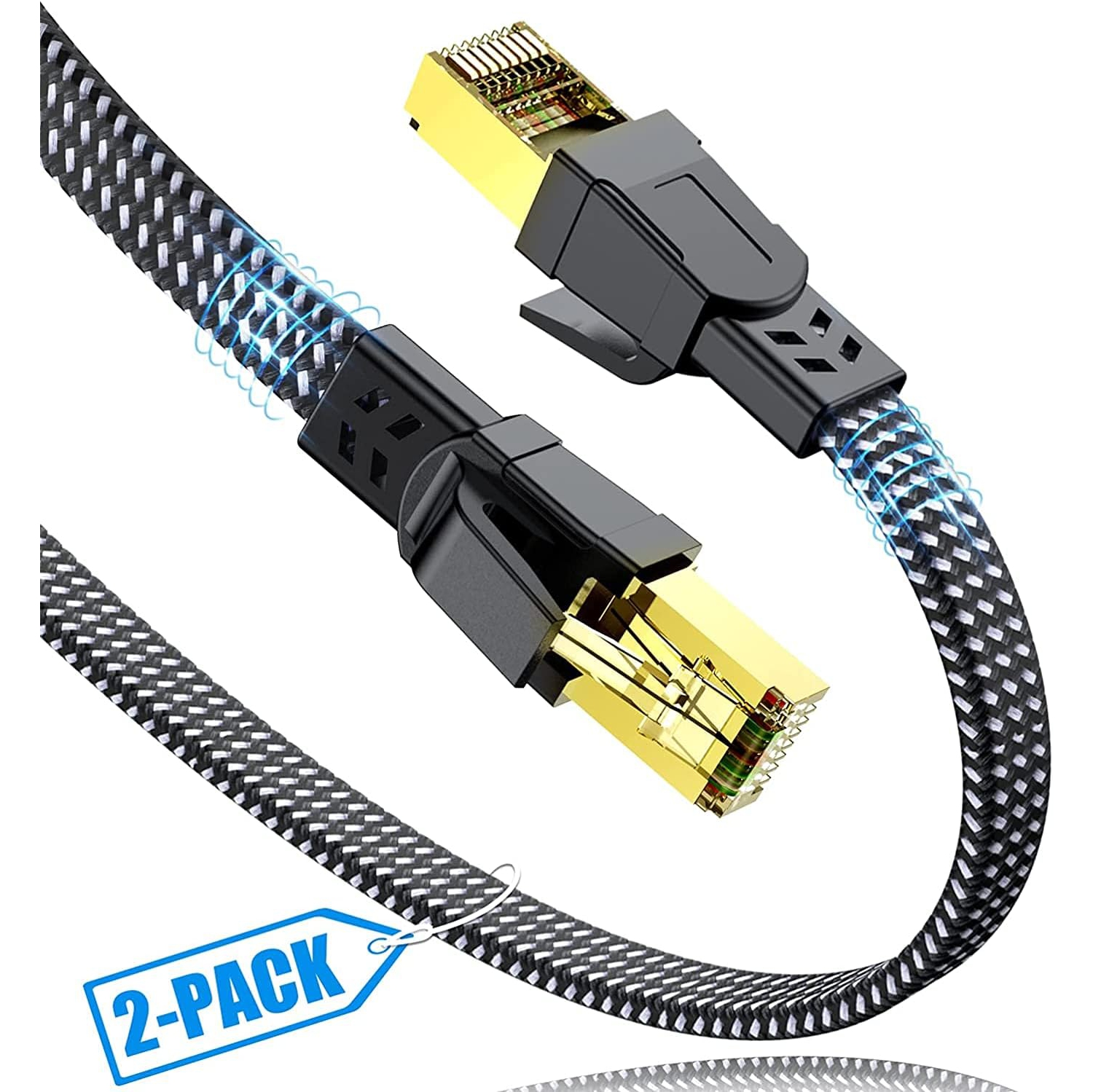 Cat 8 Ethernet Cable 6 Ft Nylon Woven High Speed Cat8 Network Cable Lan  Cable Wi