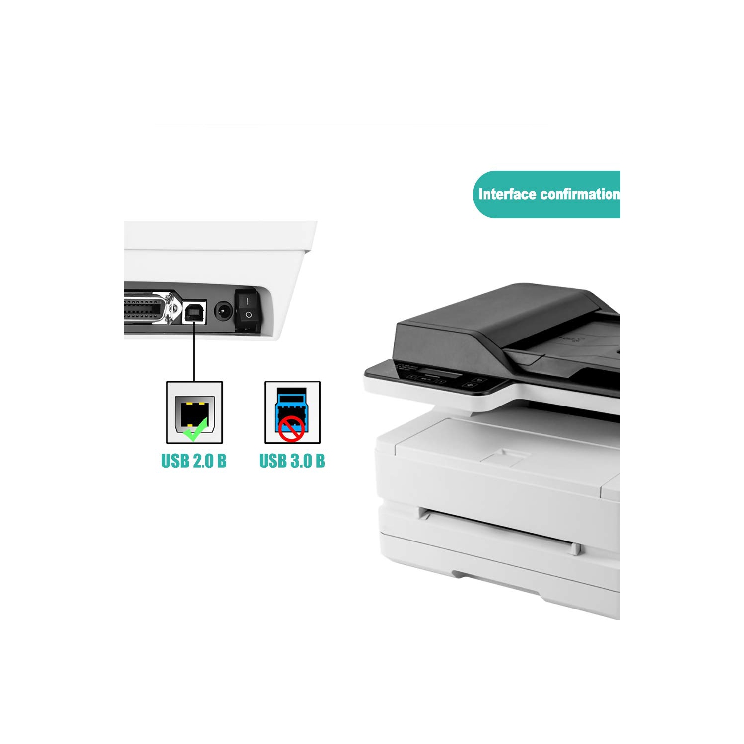 Câble d'imprimante USB pour Canon PIXMA, câble USB 2,0&nbsp;A mâle à mâle type B mâle de 6 pi, données du numériseur d'imprimante haute vitesse