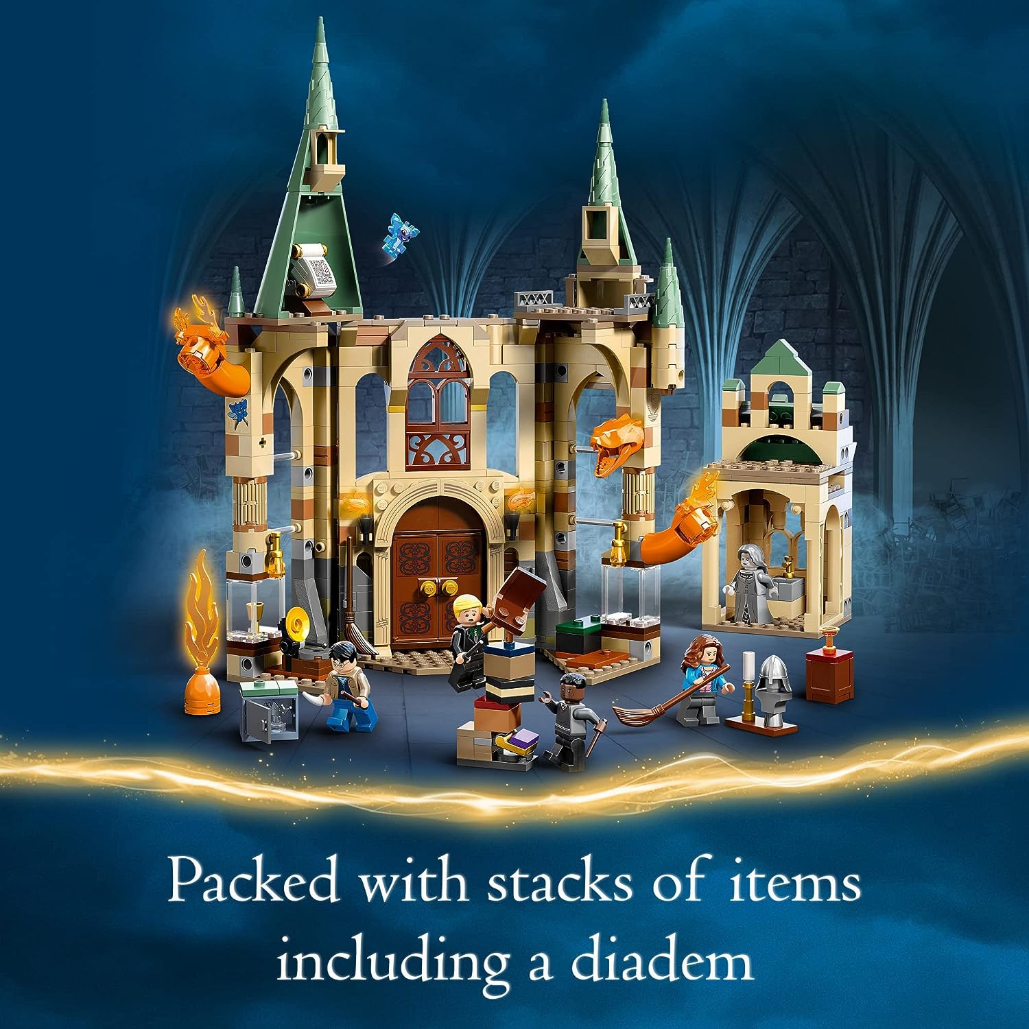 LEGO Harry Potter Hogwarts : Château de construction Room of Requirement du film Harry Potter, Harry, Hermione et Ron, les terres, le serpent de feu
