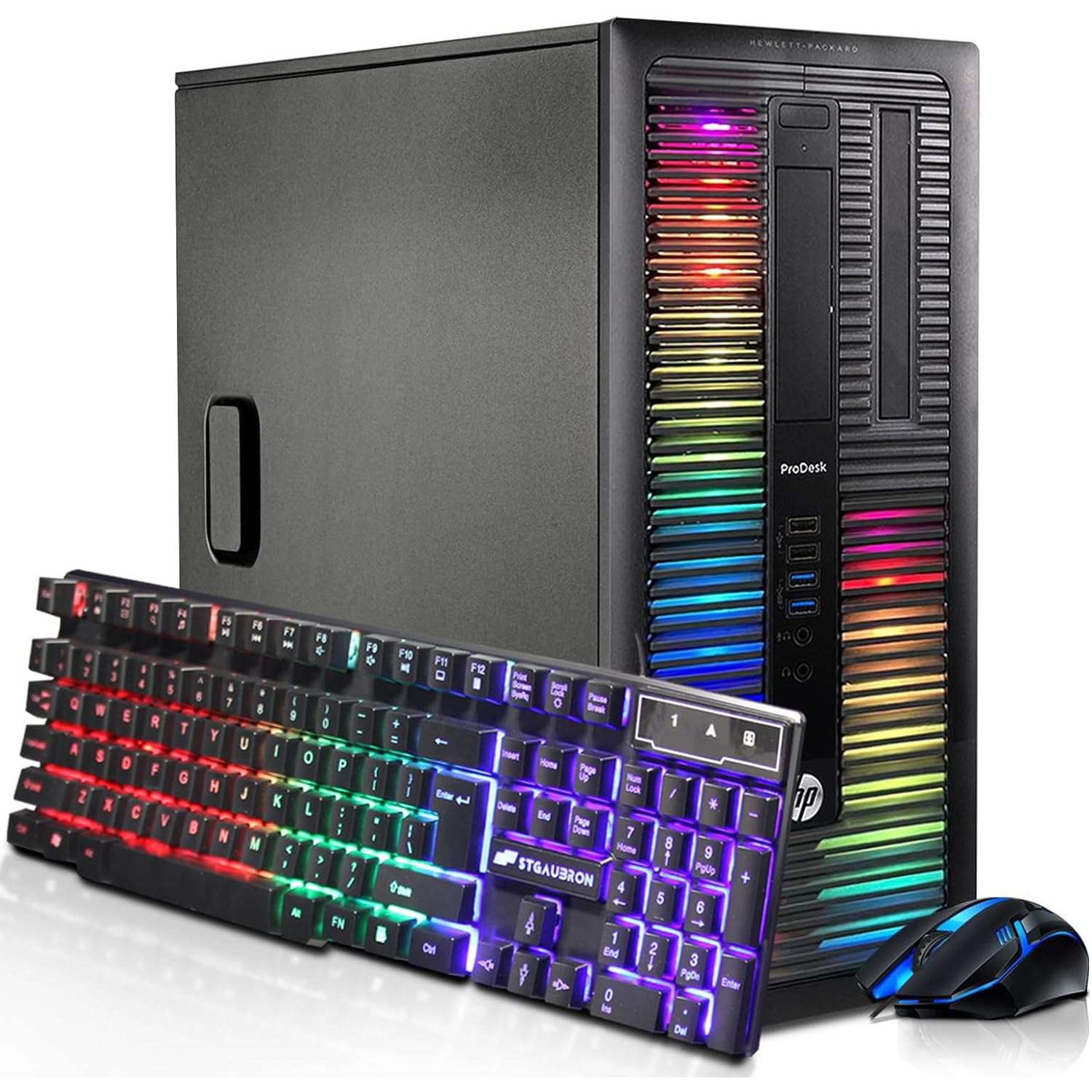 HP RGB Gaming Desktop Computer, Intel Quad Core I5 up to 3.6GHz, GeForce GTX 750 Ti 4G, 32GB, 1T SSD, RGB Keyboard & Mouse, 600M WiFi & BT 5.0, Win 10 Pro -Refurbished Excellent