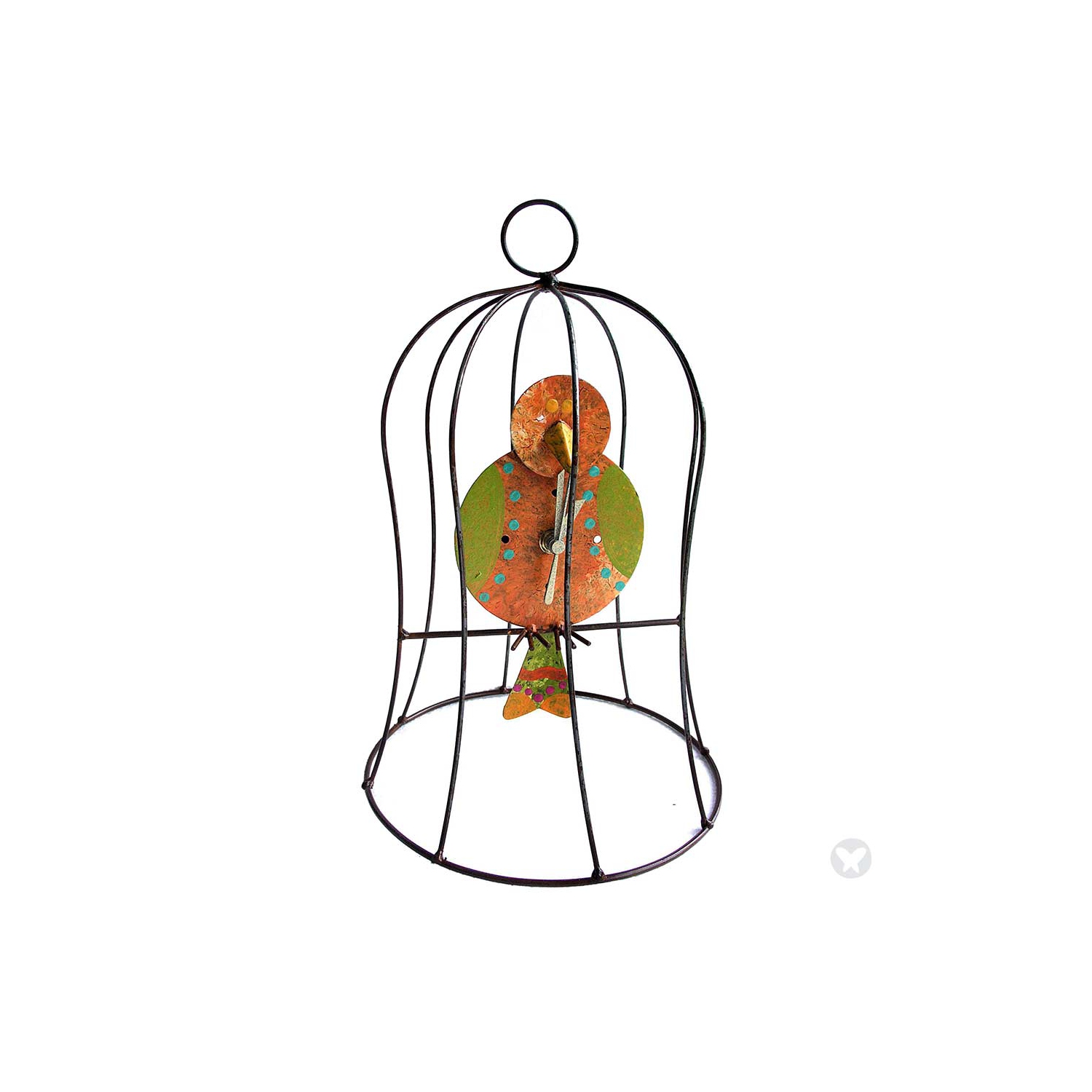 OXIDOS BIRD IN CAGE PENDULUM TABLE CLOCK