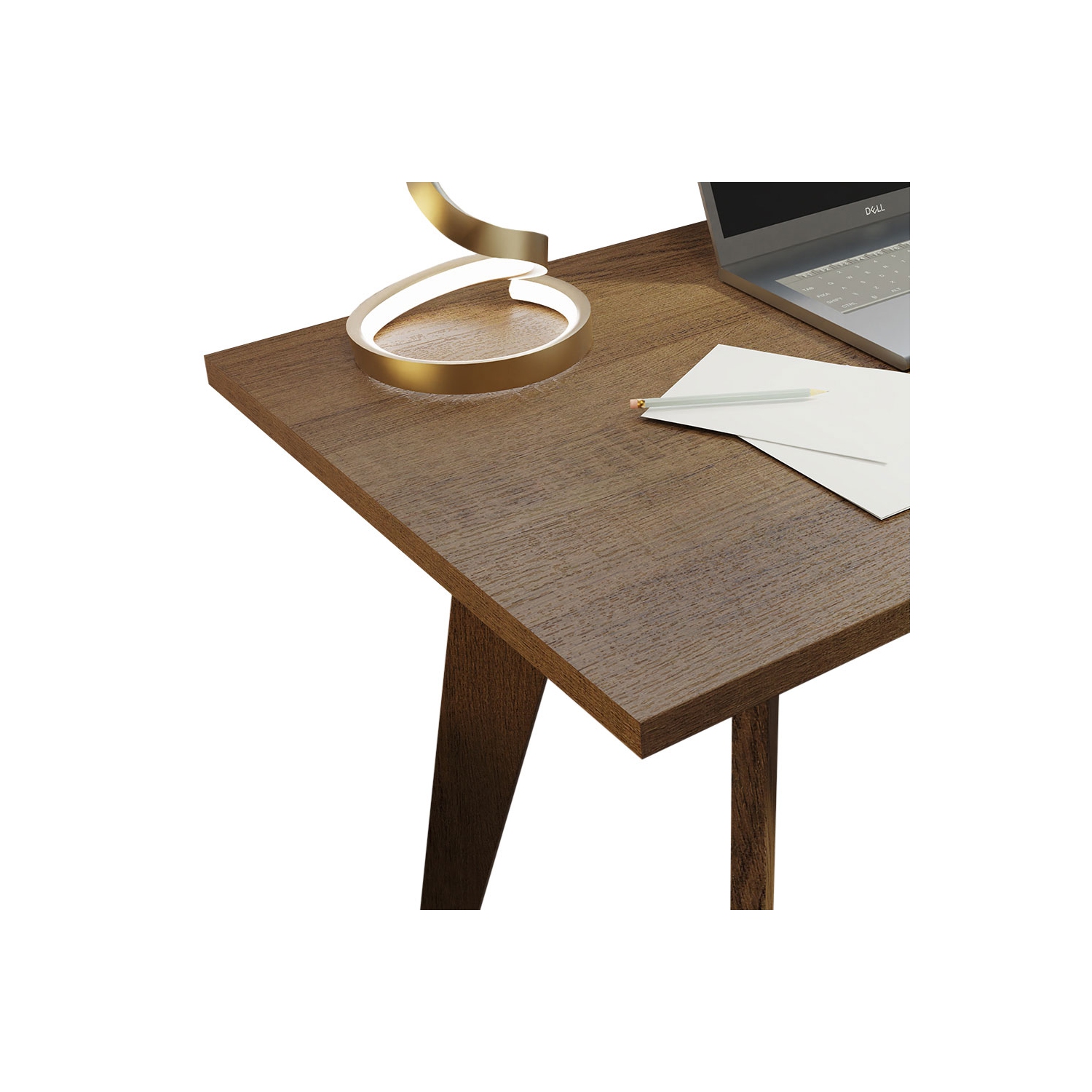 Bureau moderne d'ordinateur de 47 po Madesa, poste de travail de bureau, unité élégante en bois, 47 po - brun