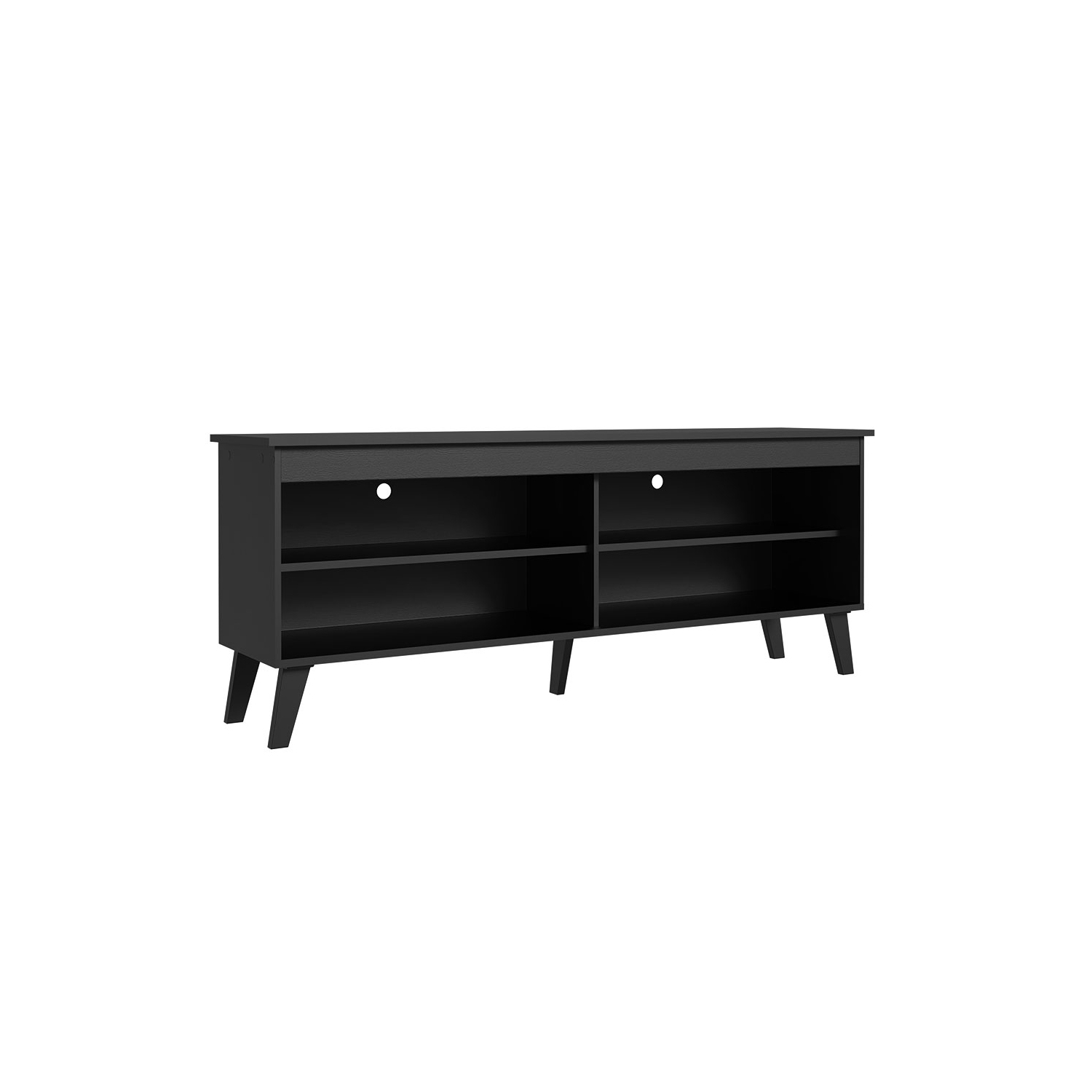 Madesa TV Stand Unit with 4 Shelves and Cable Management for 55, 65 Inch Media Console Entertainment Center Modern Wooden Television Cabinet - Black