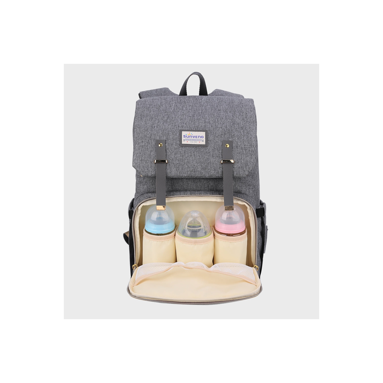 Sunveno Canvas Diaper Bag Backpack