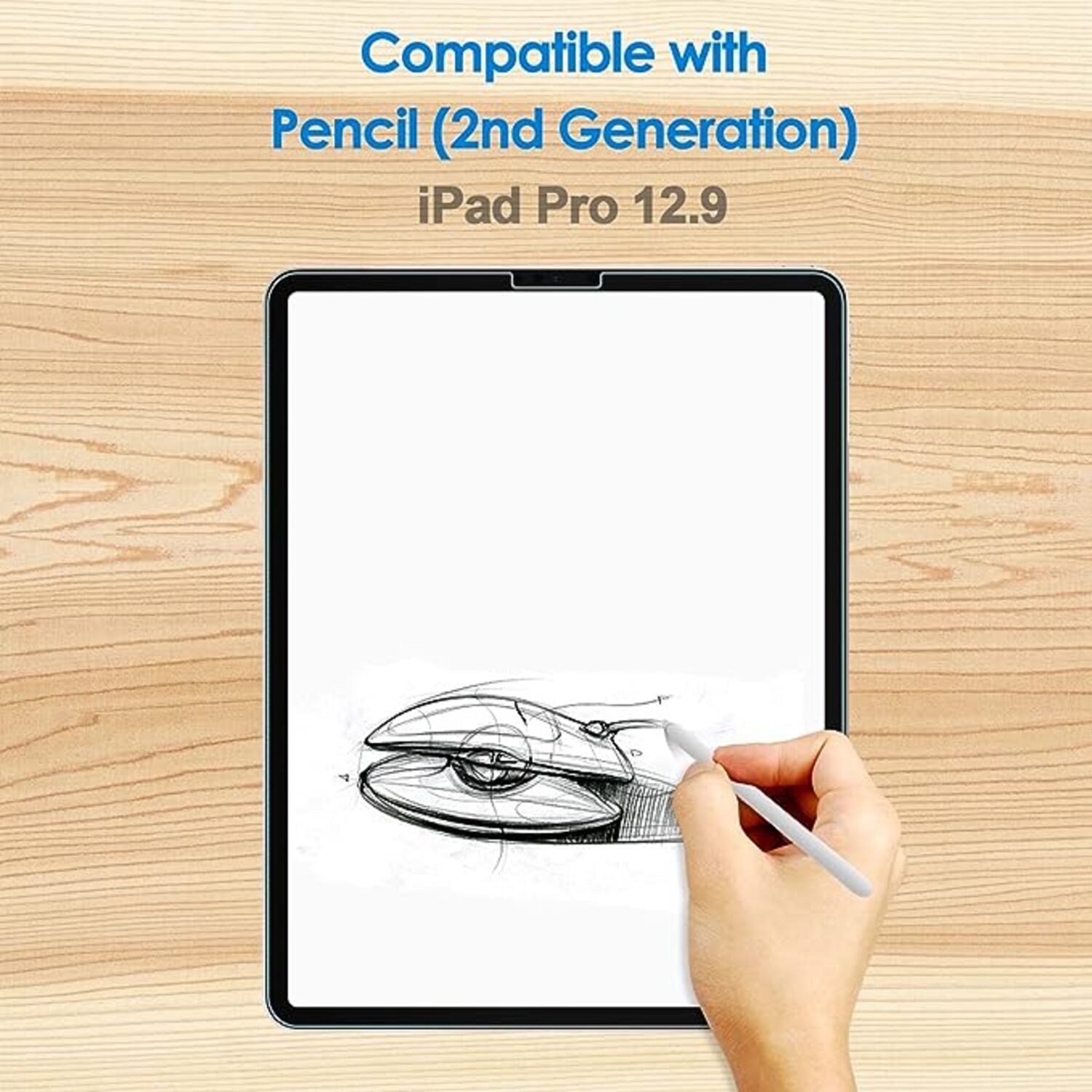 2-PACK - Screen Protector for iPad Pro 12.9 Inch 2022/2021/2020/2018 Model, Face ID Compatible, 9H Tempered Glass Film