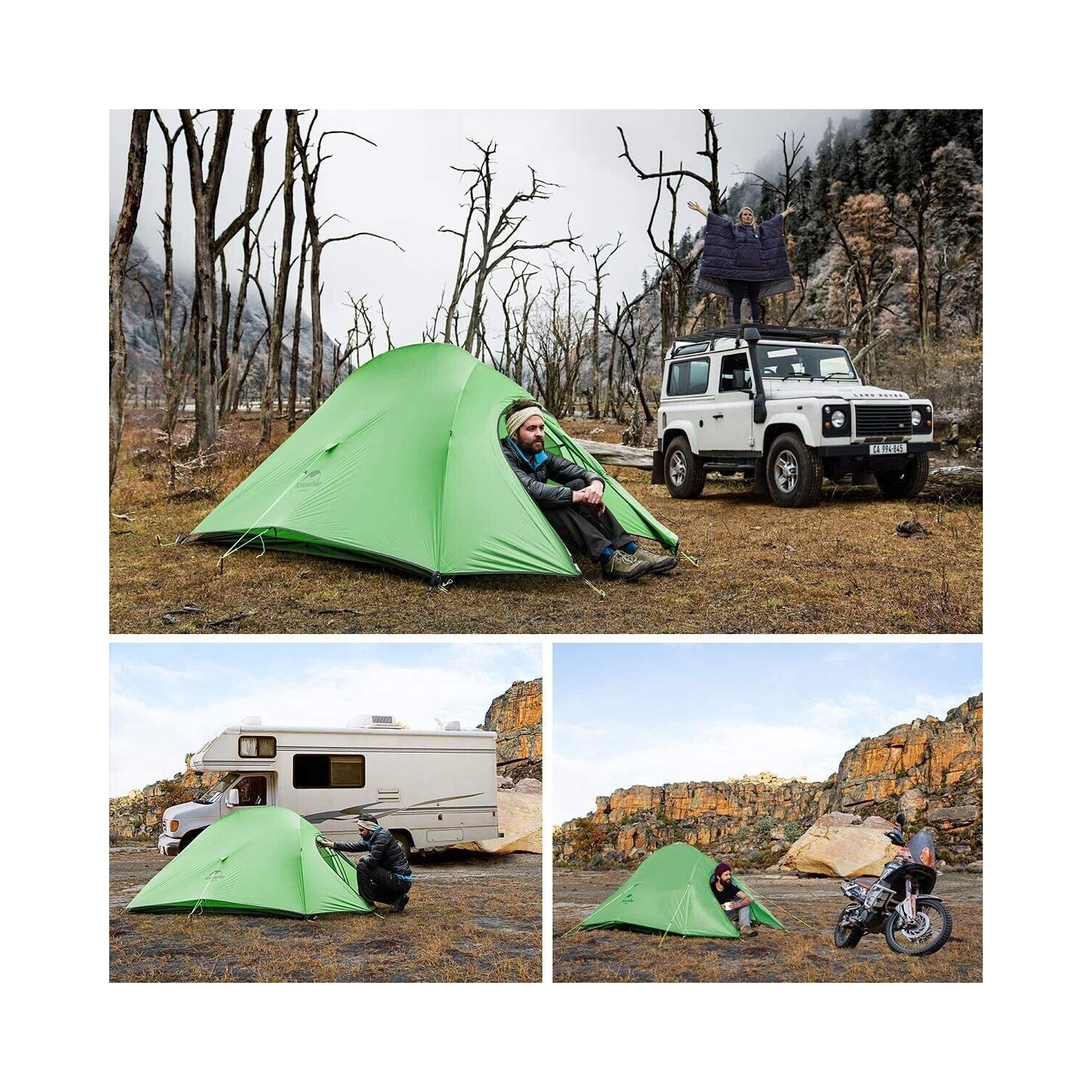 Naturehike Upgraded Cloud Up 2 Person Backpacking Tent for 4 Season Lightweight