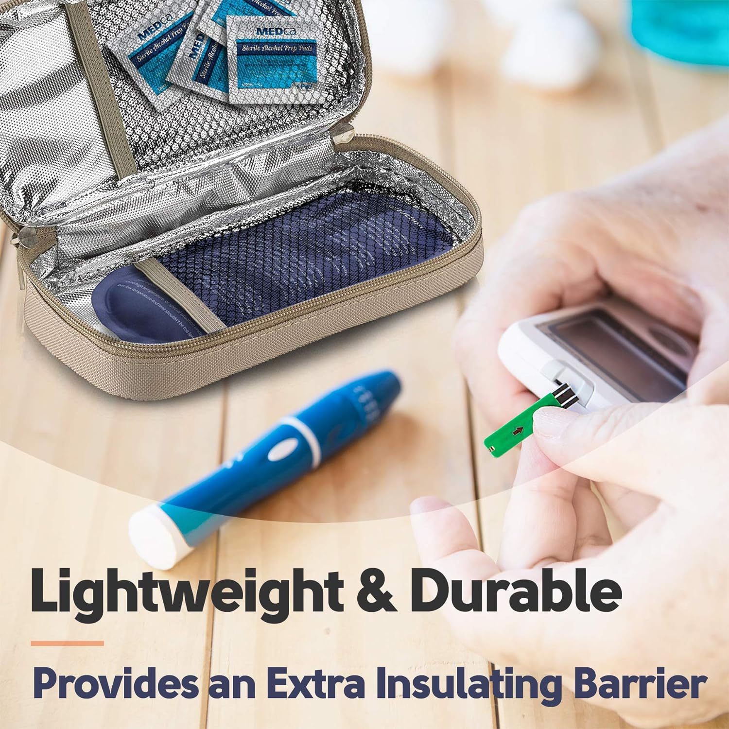 Étui de voyage isotherme pour diabétiques avec 2 blocs réfrigérants en gel – glacière de sacs réutilisables, légers et durables pour médicaments,