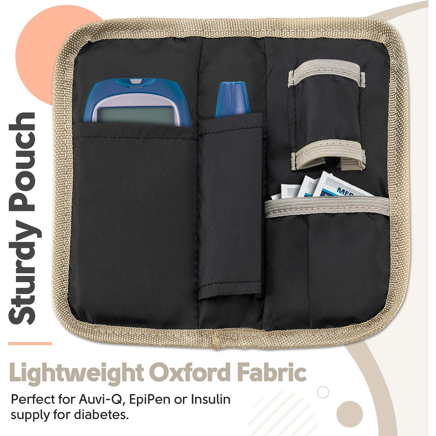 Étui de voyage isotherme pour diabétiques avec 2 blocs réfrigérants en gel – glacière de sacs réutilisables, légers et durables pour médicaments,