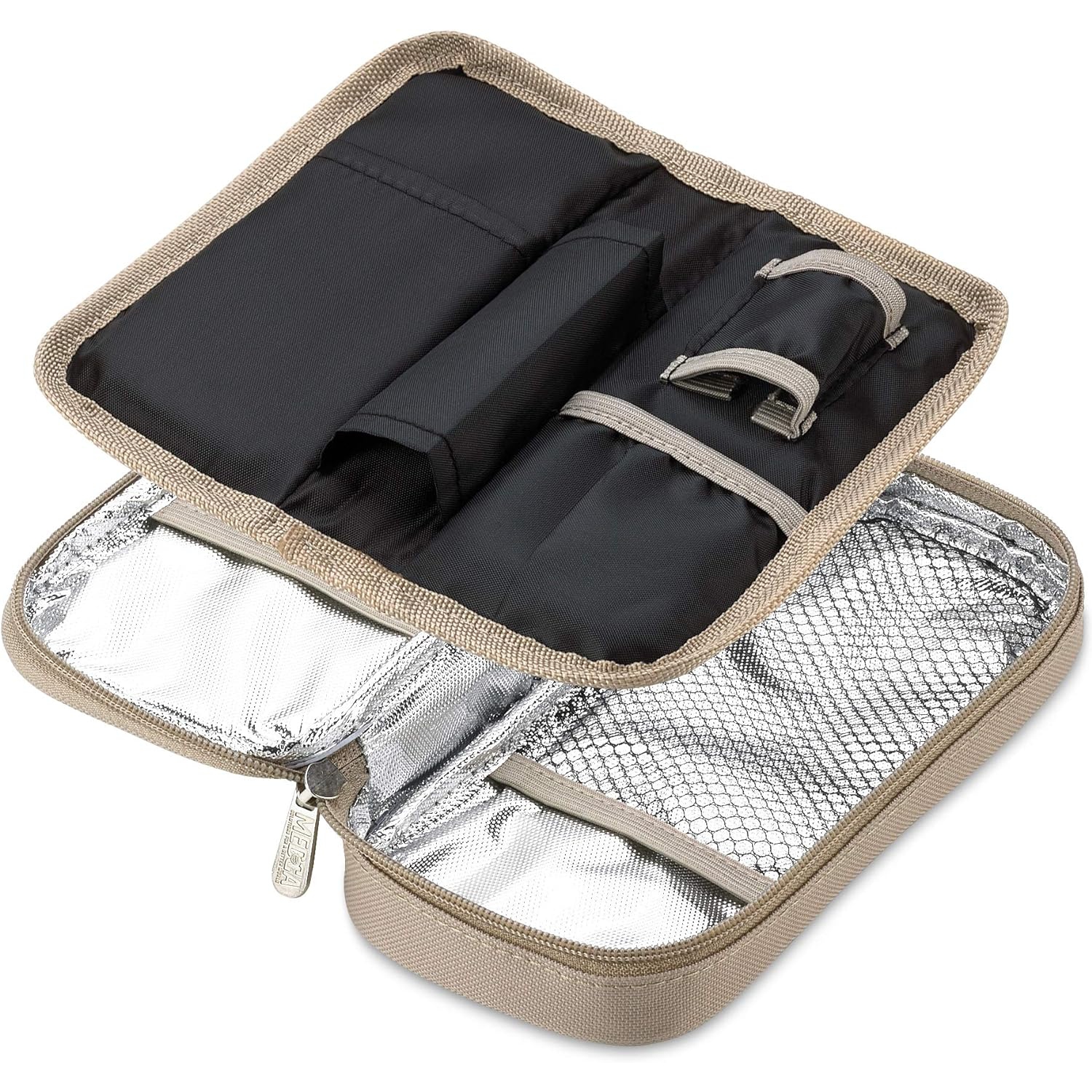 Étui de voyage isotherme pour diabétiques avec 2 blocs réfrigérants en gel – glacière de sacs réutilisables, légers et durables pour médicaments,