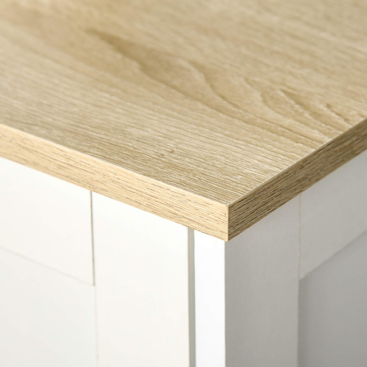 HOMCOM – Armoire de rangement à deux portes, 2 tablettes réglables et dessus de table en bois, blanc