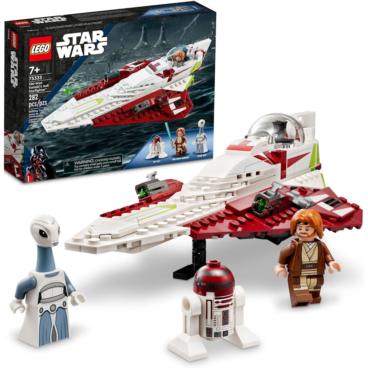 LEGO Star Wars OBI-Wan Kenobi's Jedi Starfighter 75333 Building Toy Set - Features Minifigures, Lightsaber, Clone Starship from Attack of The Clones,