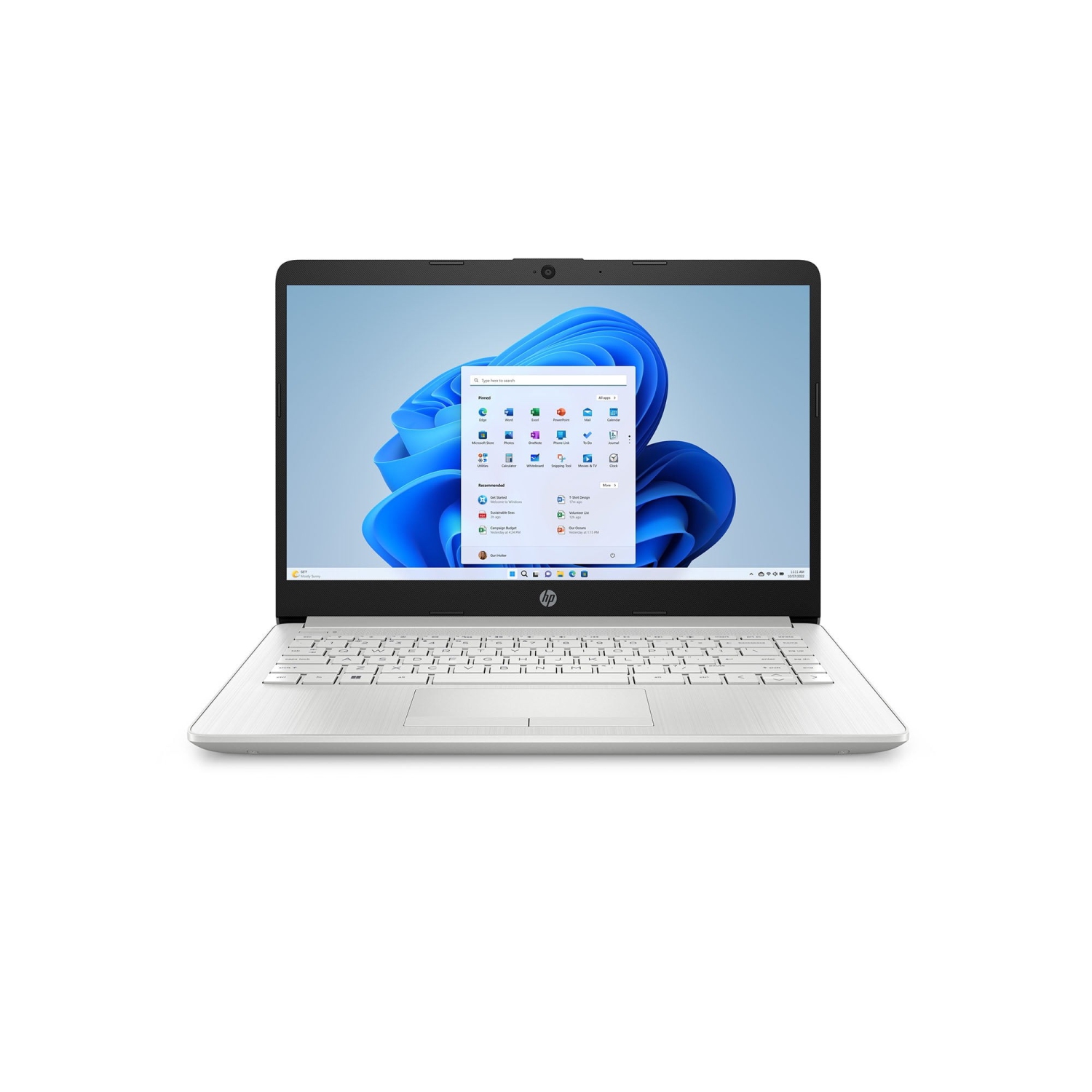 HP Stream Laptop 14 inch Intel N4120 4GB 64GB 1 Year Microsoft 365 Windows 11 Silver