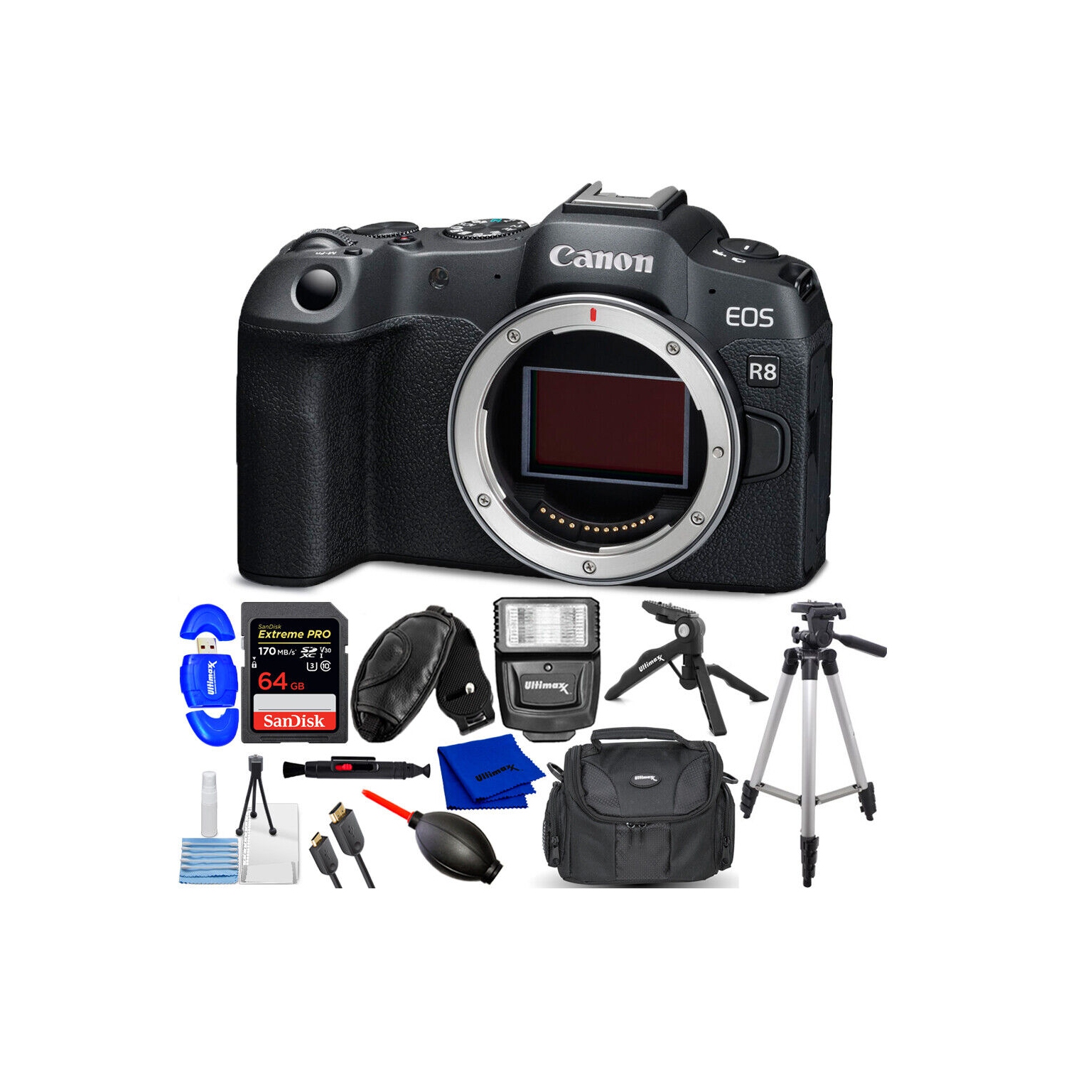 Appareil photo sans miroir EOS R8 de Canon 5803C002 - Ensemble d'accessoires 12PC