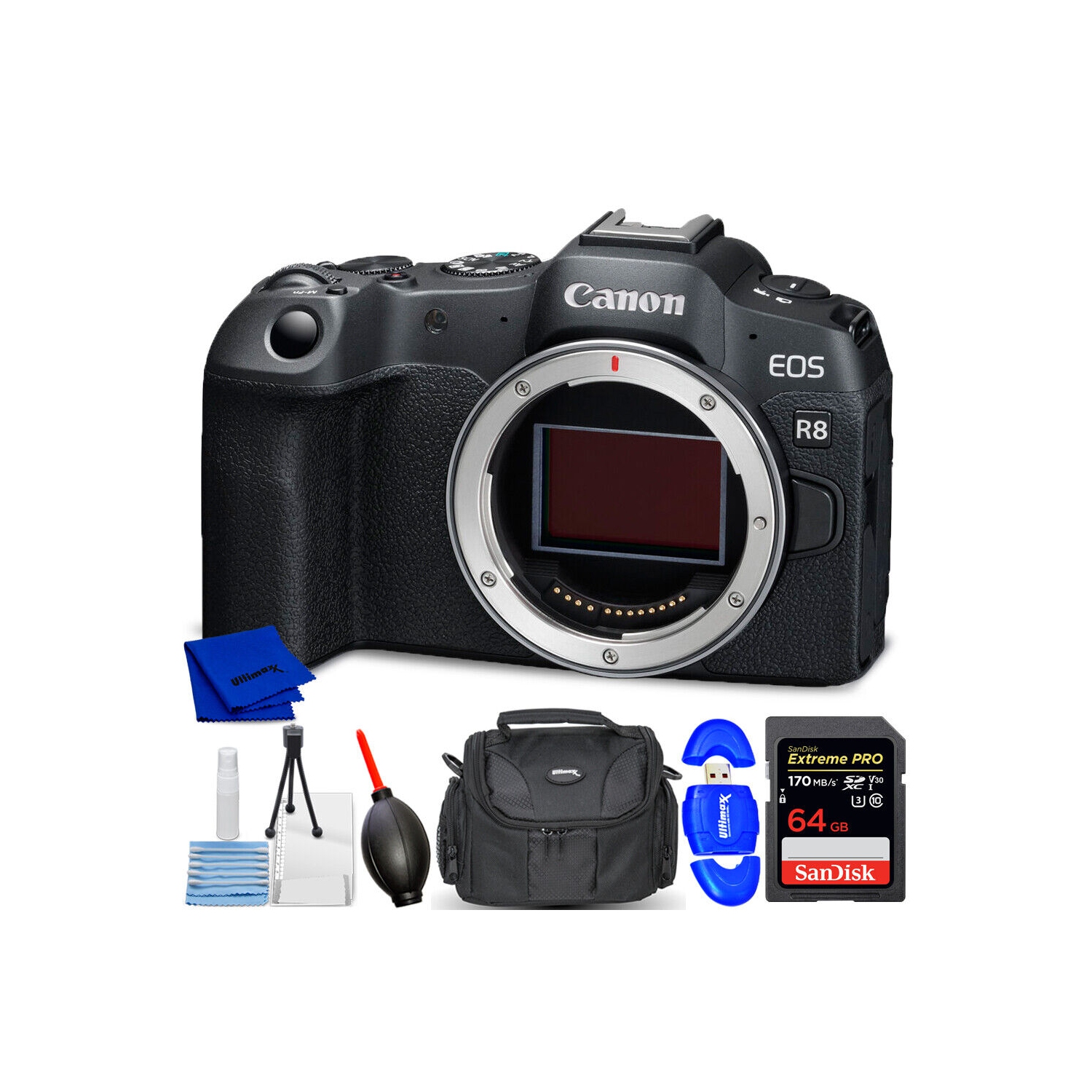 Canon EOS R8 Mirrorless Camera 5803C002 - 7PC Accessory Bundle
