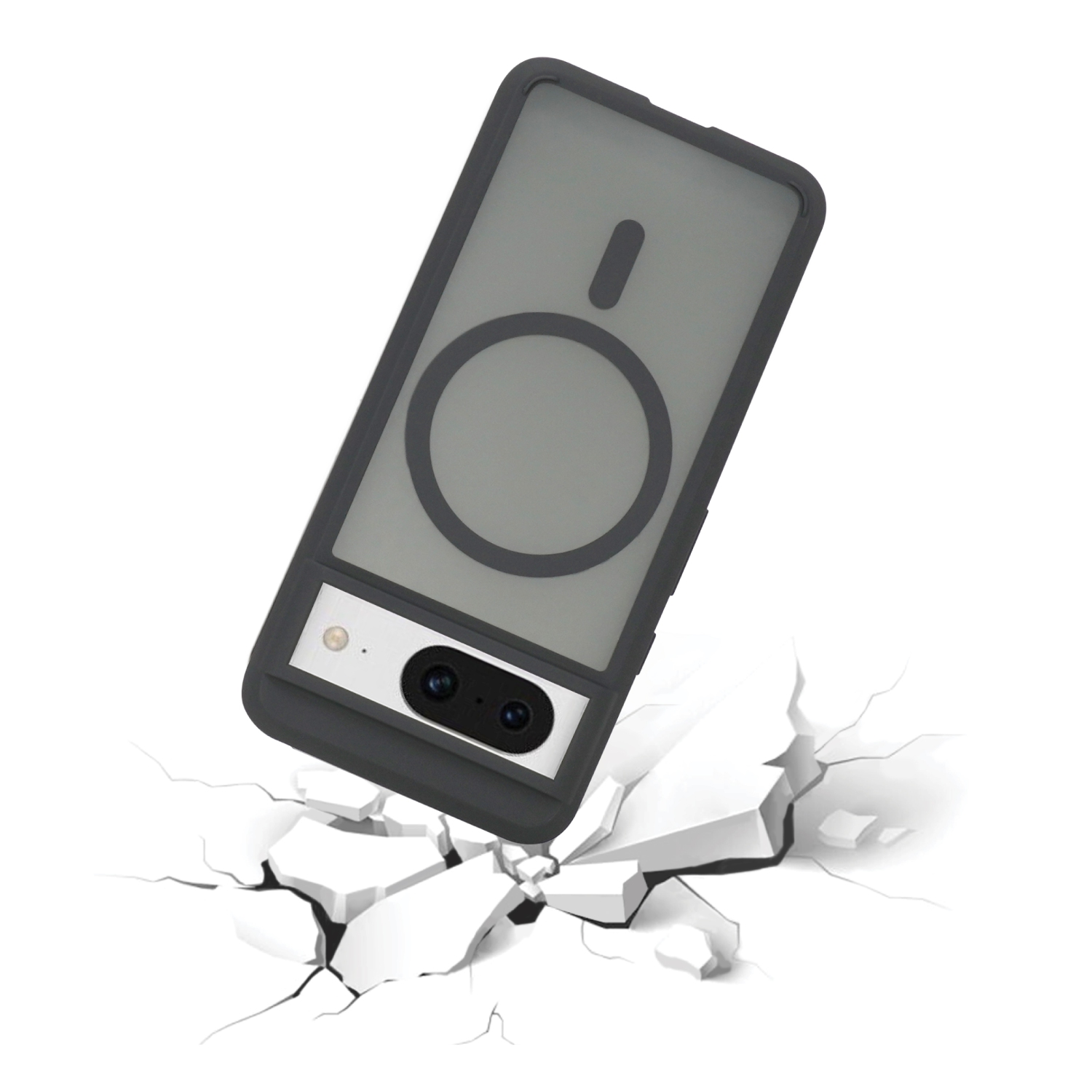 TUFF8 GlideGuard Fitted Hard Shell Case with MagSafe for Google Pixel 8 - Smoke Black