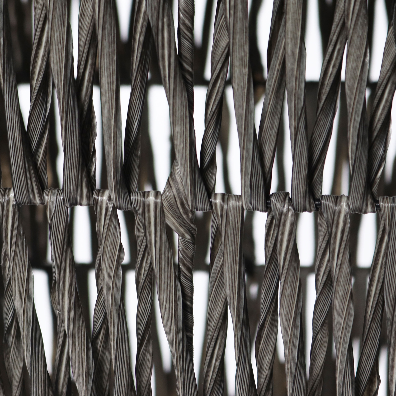 Sunnydaze 11 in Hyacinth Poly-Wicker Planter - Fog - Set of 2