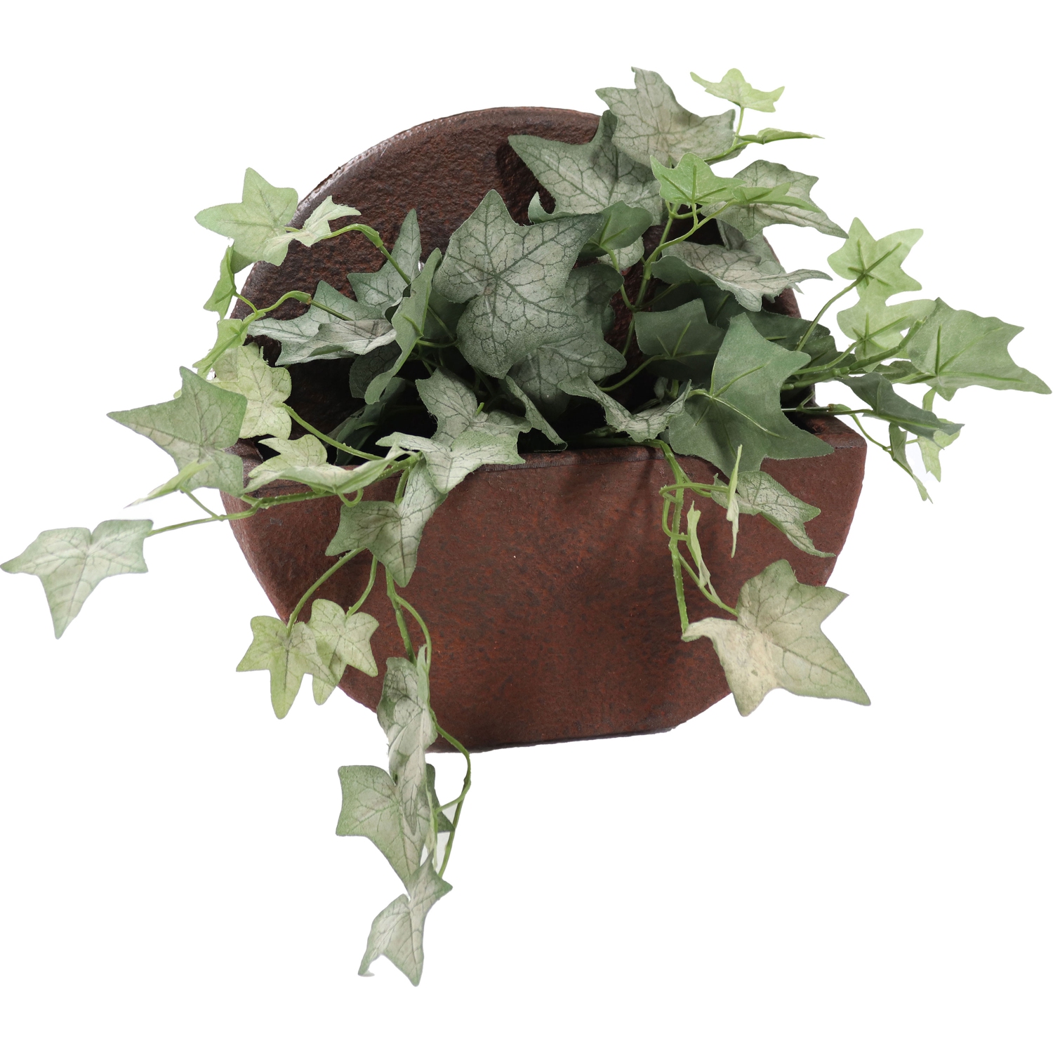 Sunnydaze 12 in Round Wall-Mounted Outdoor Planter - Dark Brown
