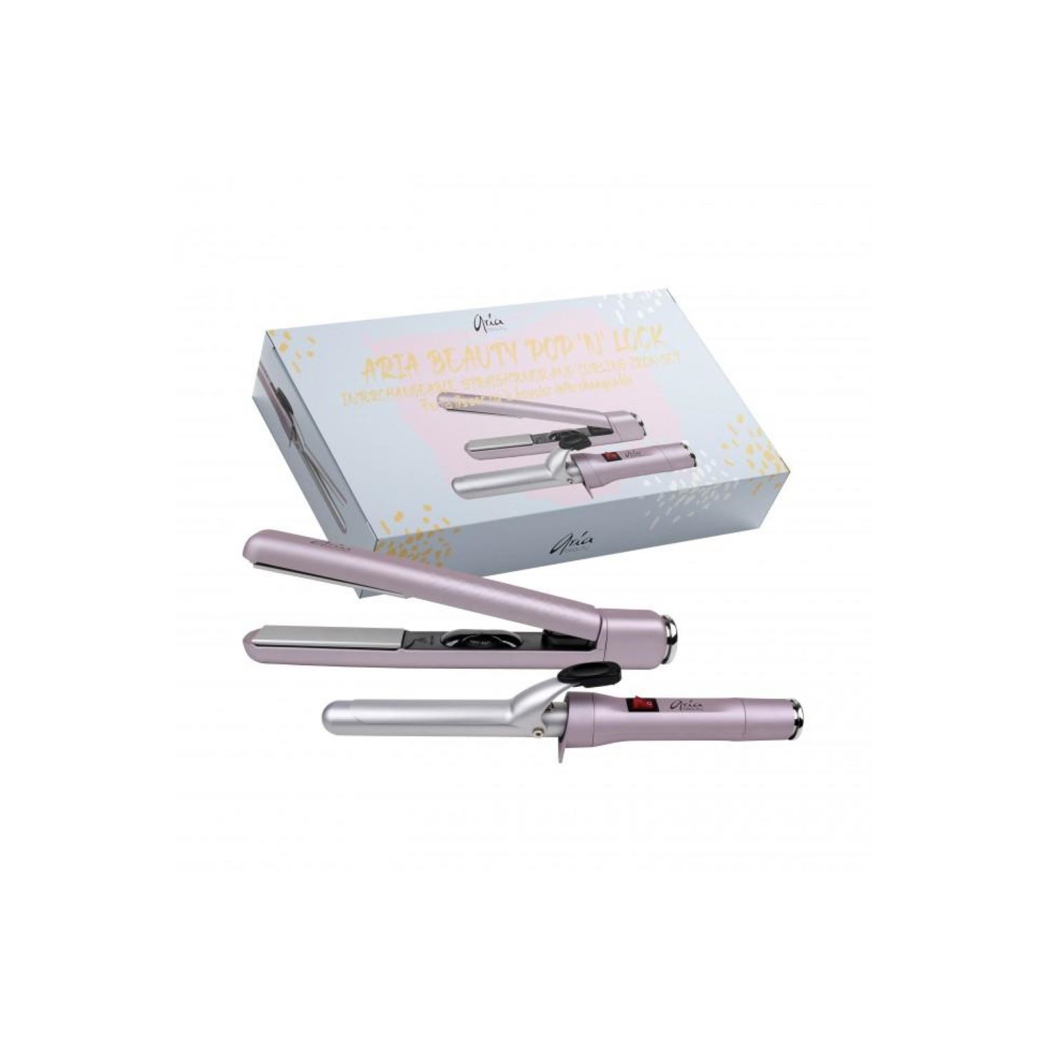 Aria - Pop n’ Lock Interchangeable Straightener/Curling Iron Set