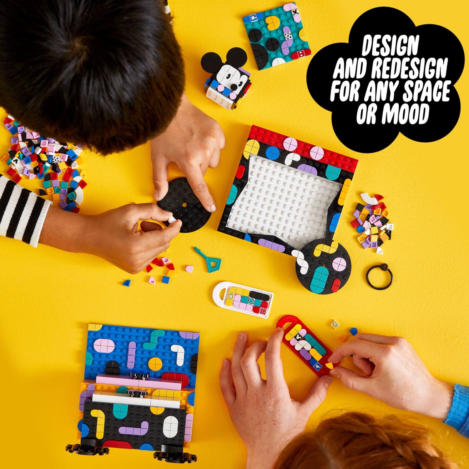 LEGO DOTS – Trousse de construction de la rentrée des classes, Mickey Mouse et Minnie Mouse 41964