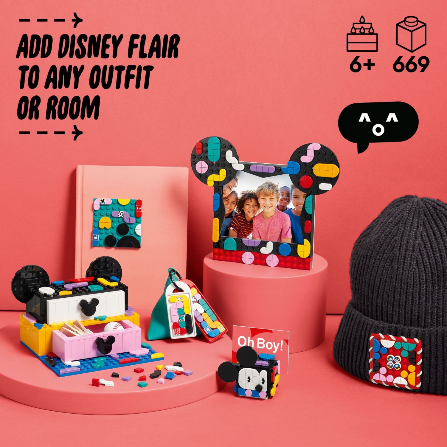 LEGO DOTS – Trousse de construction de la rentrée des classes, Mickey Mouse et Minnie Mouse 41964