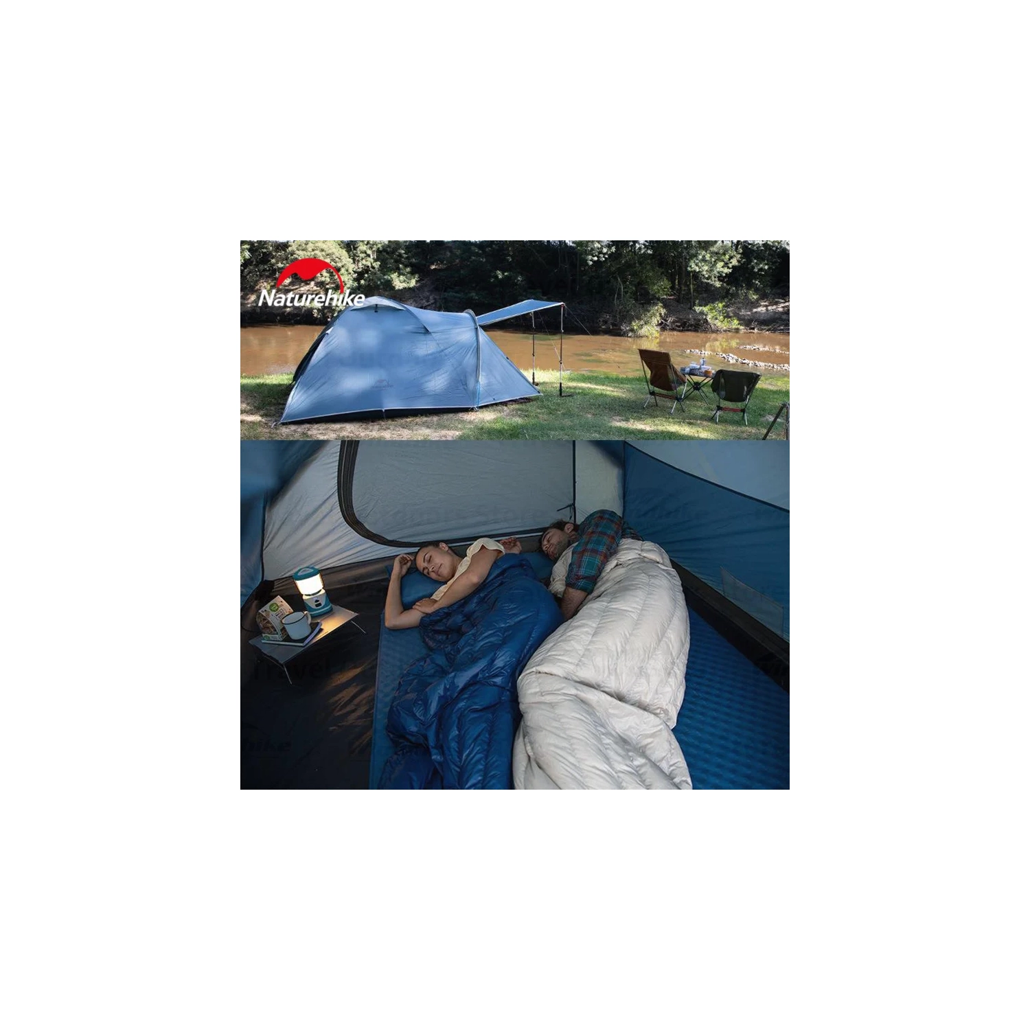 Tente pour 3&nbsp;personnes Naturehike P-PLUS | tente de randonnée avec sac à dos et camping en voiture