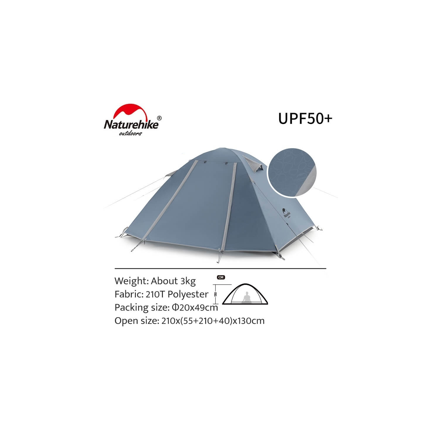 Tente de poteau en aluminium Naturehike série P | Tente de camping avec sac à dos et randonnée