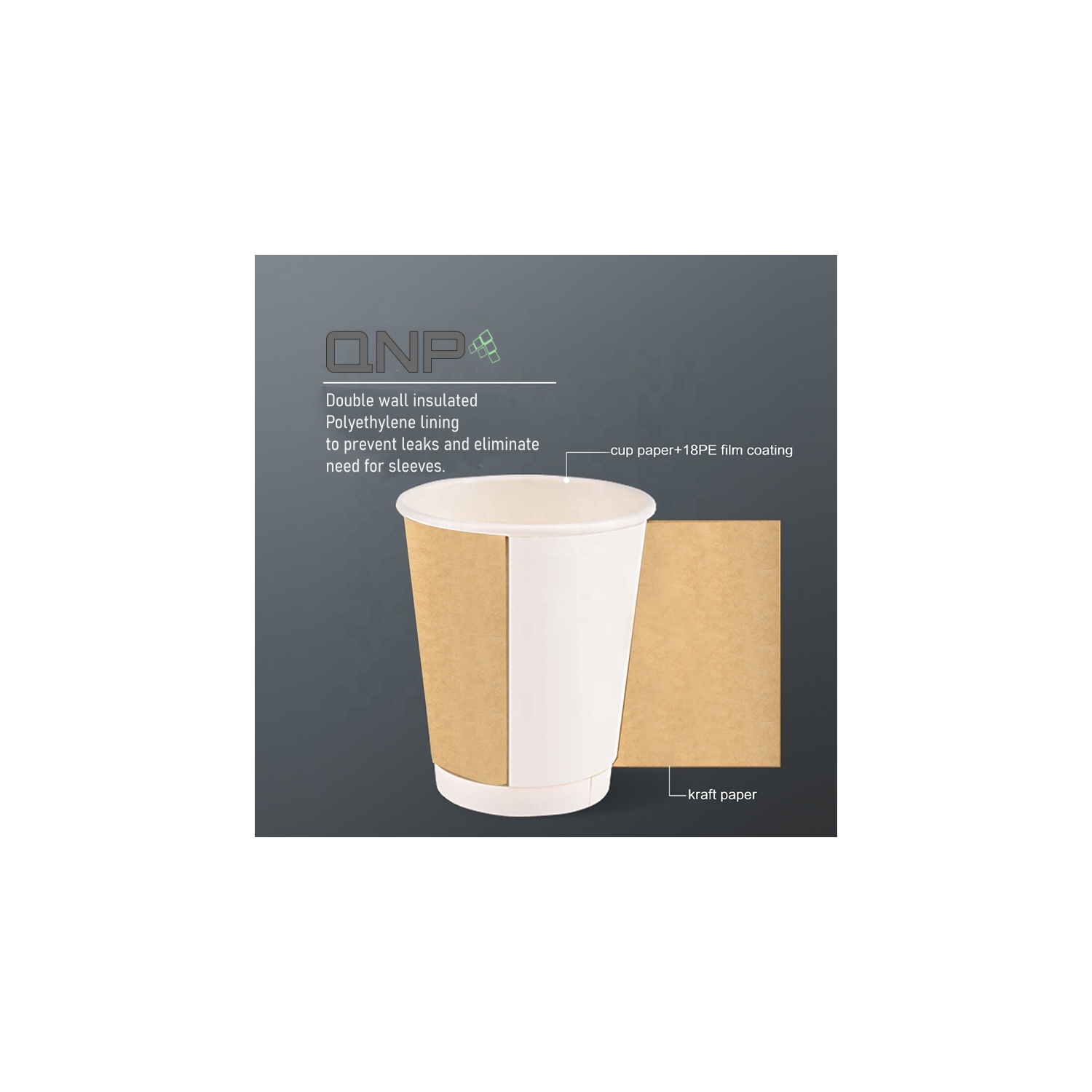 12oz Kraft Cups Double Wall -500pcs/case
