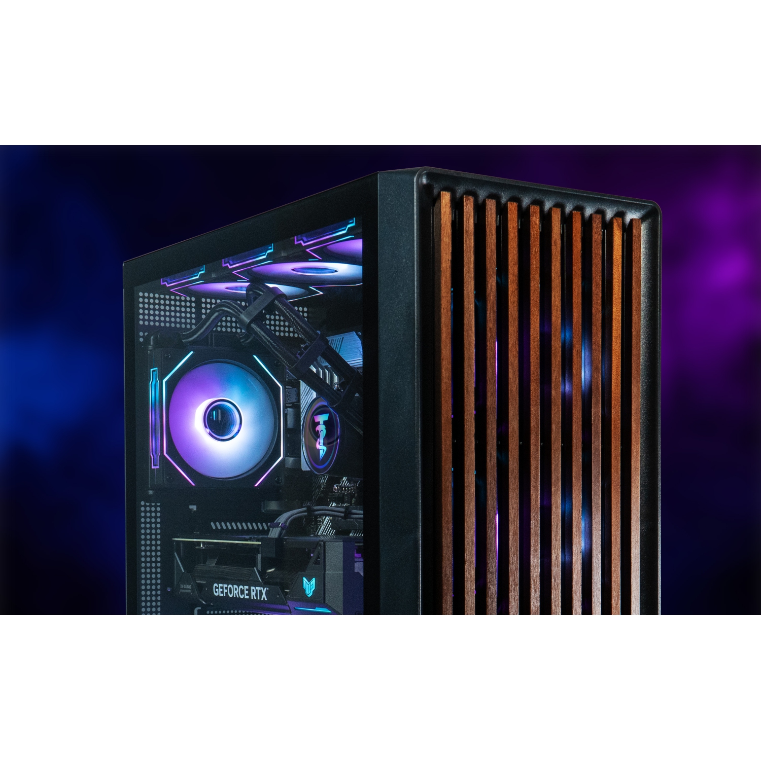 ViprTech Overlord 2.0 Wood Gaming PC - AMD Ryzen 7 5700X, AMD RX 9060 XT 16GB, 32GB DDR4, 2TB SSD, 800W Gold, VR-Ready, Keyboard Mouse, Desktop, Black