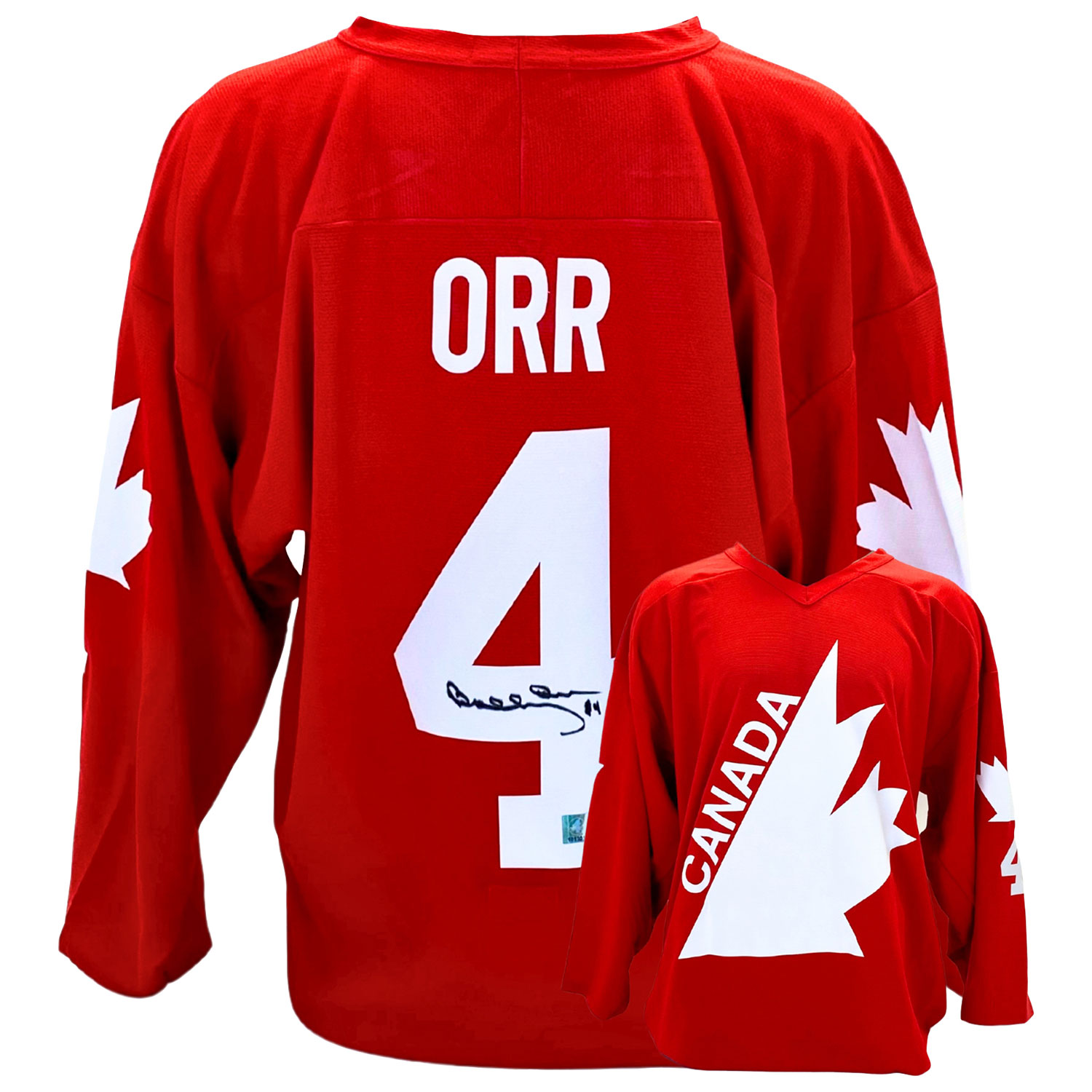 Frameworth Team Canada 1976: Jersey Signed by Bobby Orr - L/XL - Red