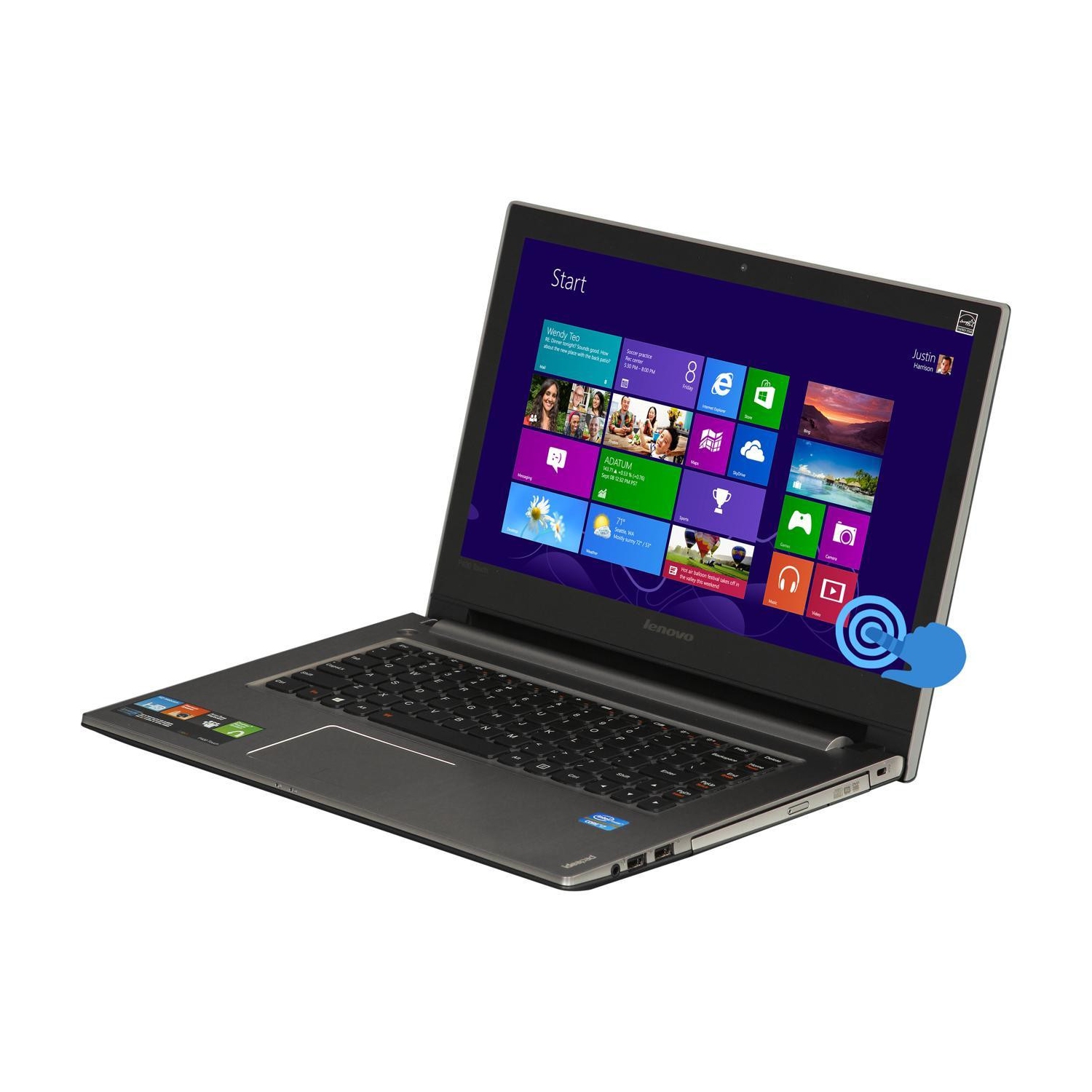 Lenovo Ideapad P400, 14" Touchscreen Laptop, Core i7 Quad (3rd Gen), 8Gb RAM, 256Gb SSD, Windows 10 (Refurbished Good)