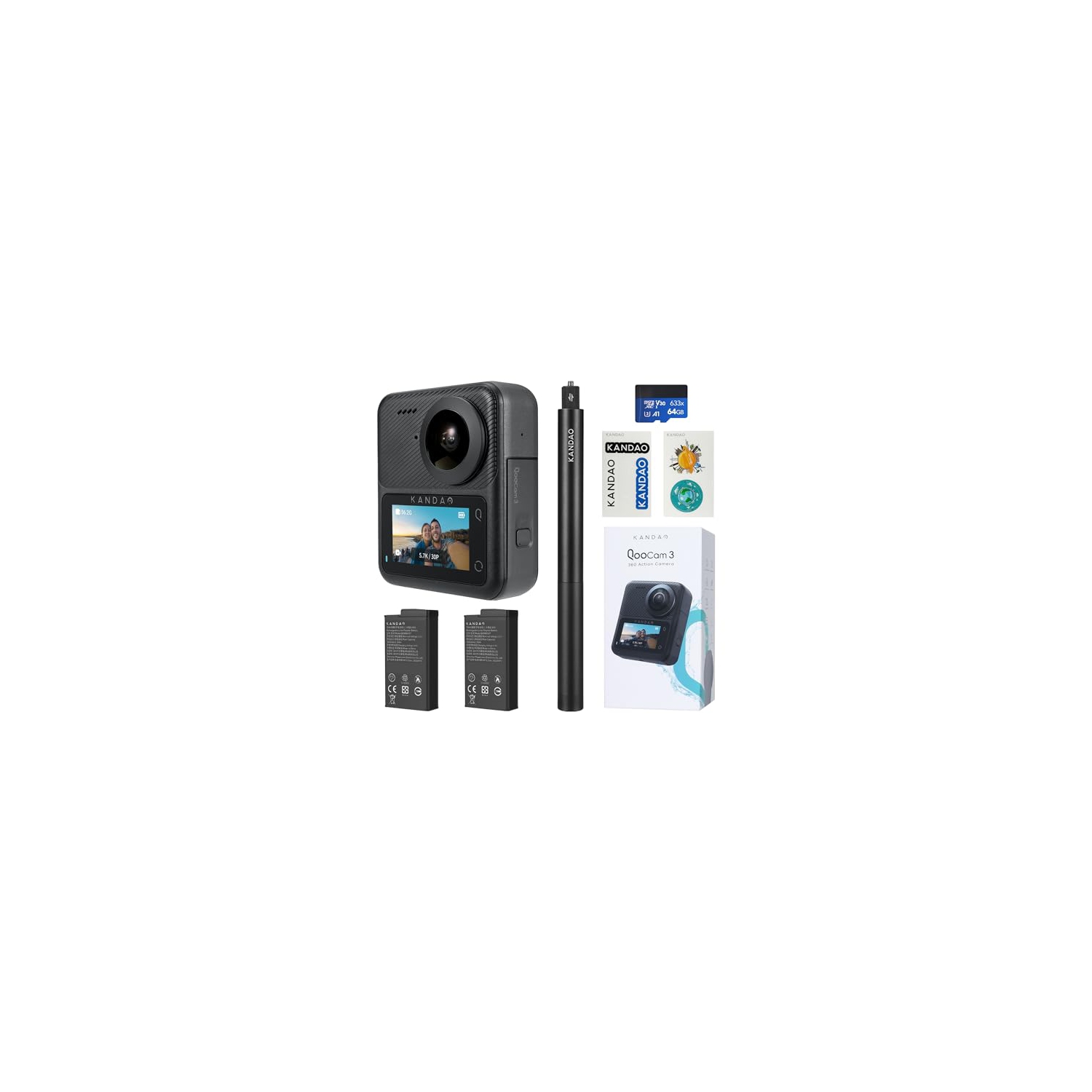 Kandao QooCam 3 360° Action Camera - Travel Combo