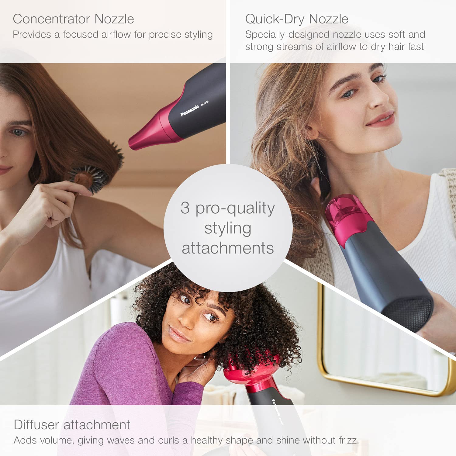 Panasonic EH-NA65-K Nanoe Hair Dryer, 1875 Watt Professional Blow Dryer