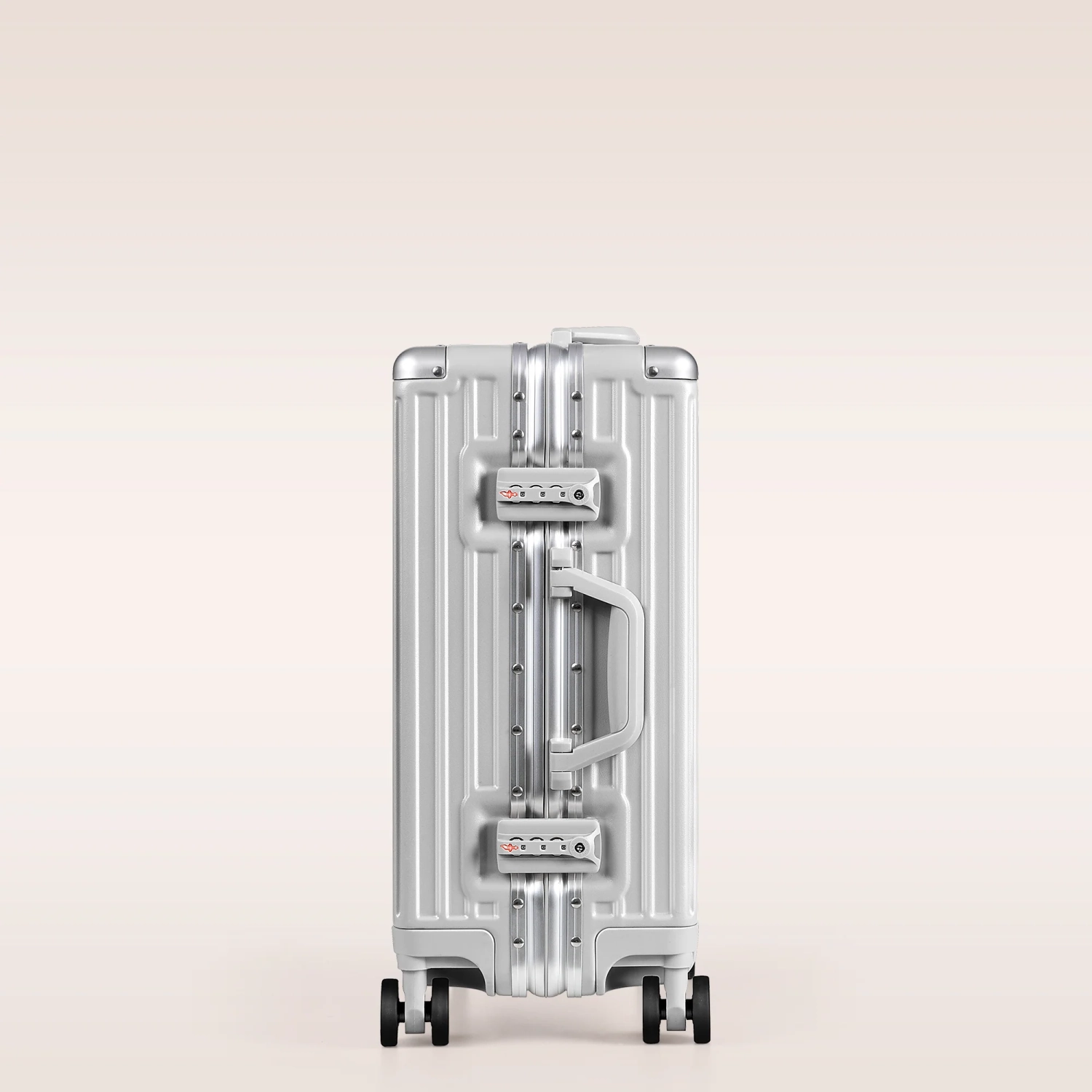 Carry On Luggage - Aluminium Frame, PC ABS Hard Shell, Suitcases with Wheels, TSA Lock, No Zipper - 20 24 28 in Silver