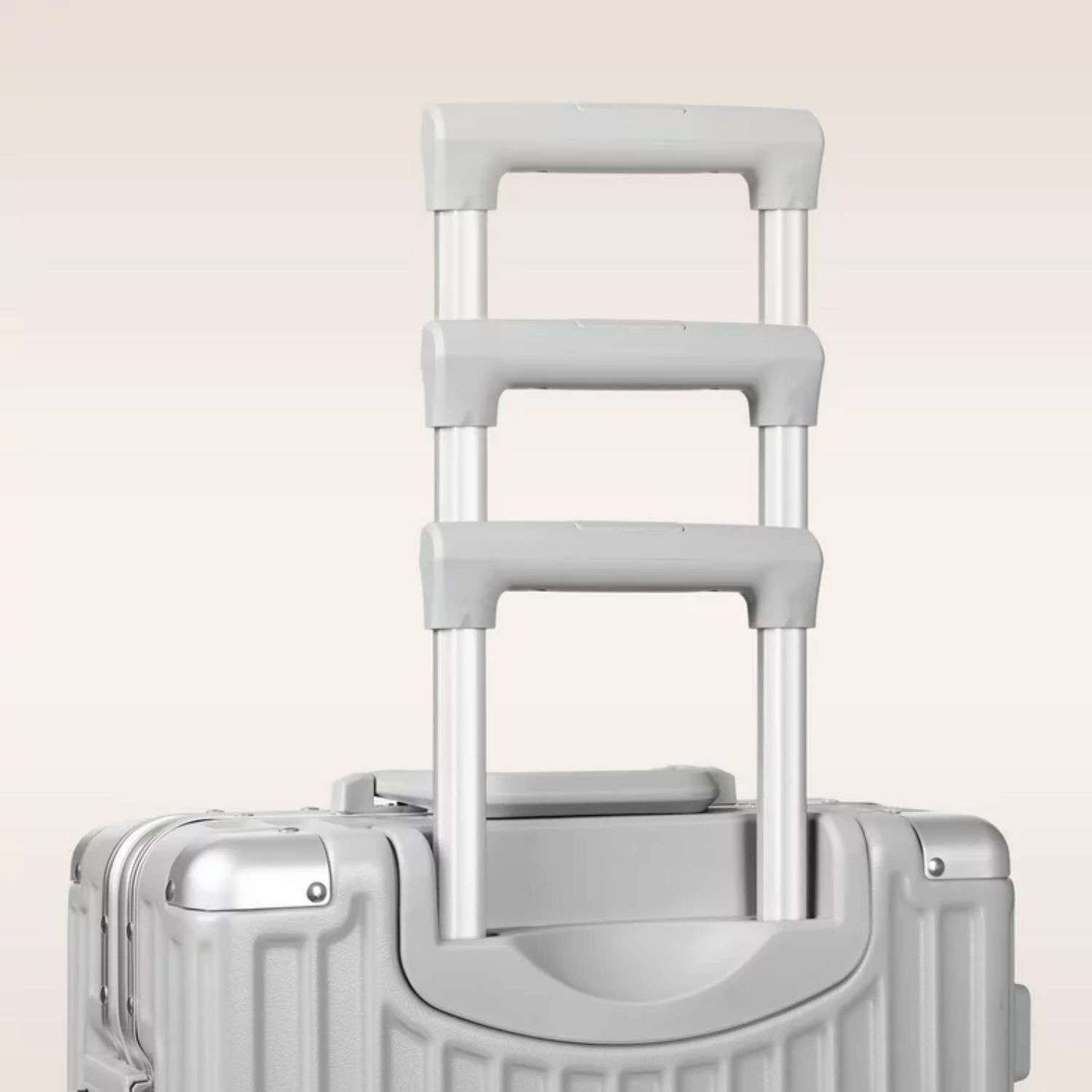 Carry On Luggage - Aluminium Frame, PC ABS Hard Shell, Suitcases with Wheels, TSA Lock, No Zipper - 20 24 28 in Silver