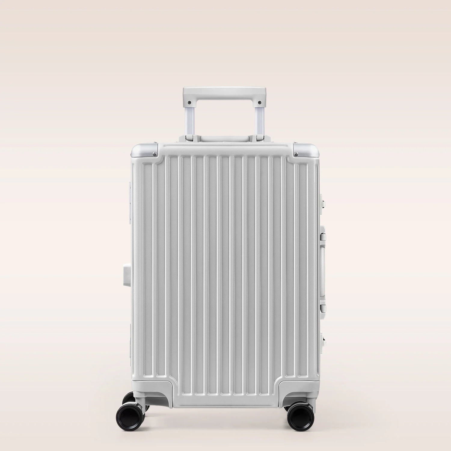 Bagage de cabine - cadre en aluminium, coque rigide en ABS PC, valises à roulettes, verrou TSA, pas de fermeture à glissière - 20 24 28 en argent