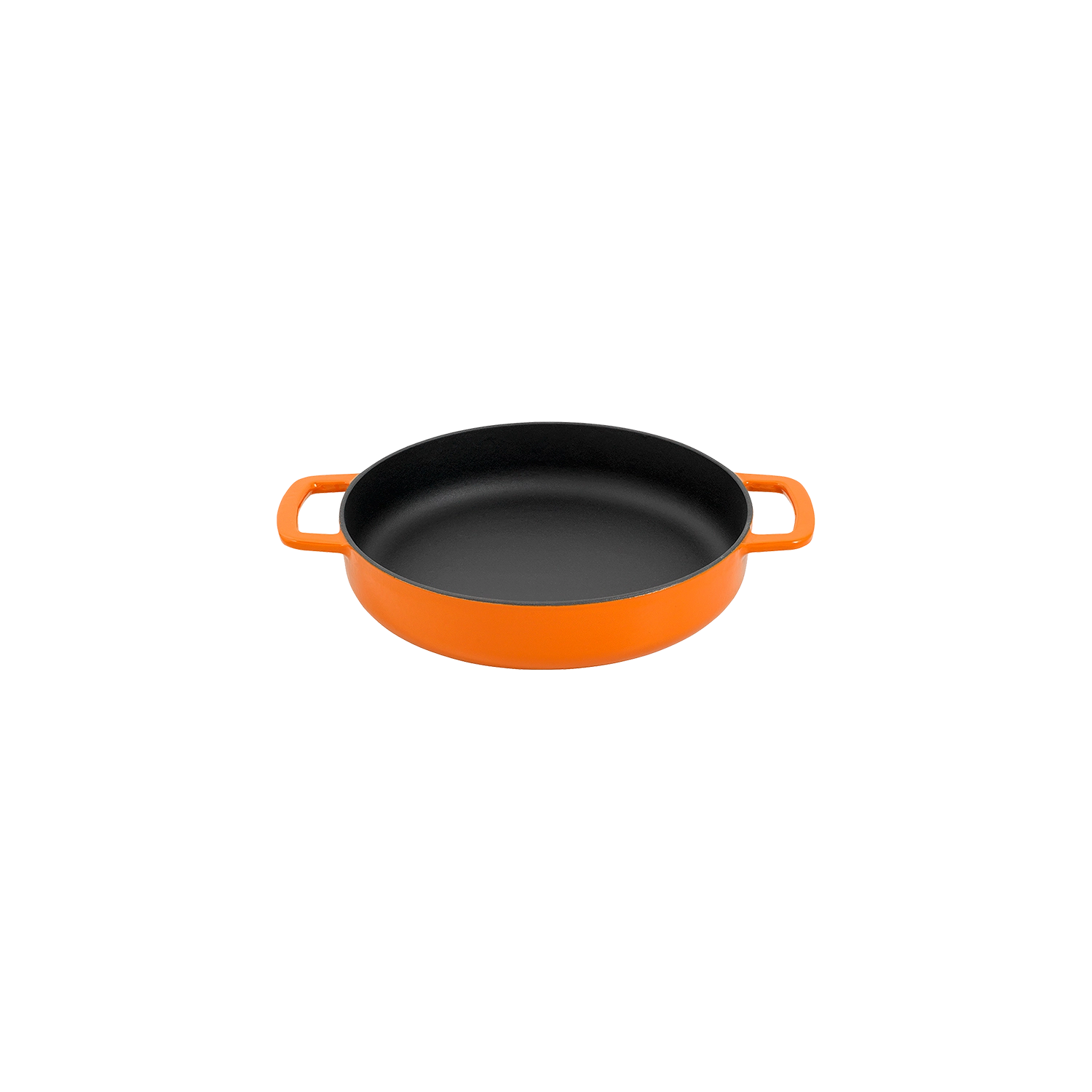 Combekk Cast Iron 24cm Orange Dutch Oven and Dual-Handle Frying Pan, 2 Pc. Set