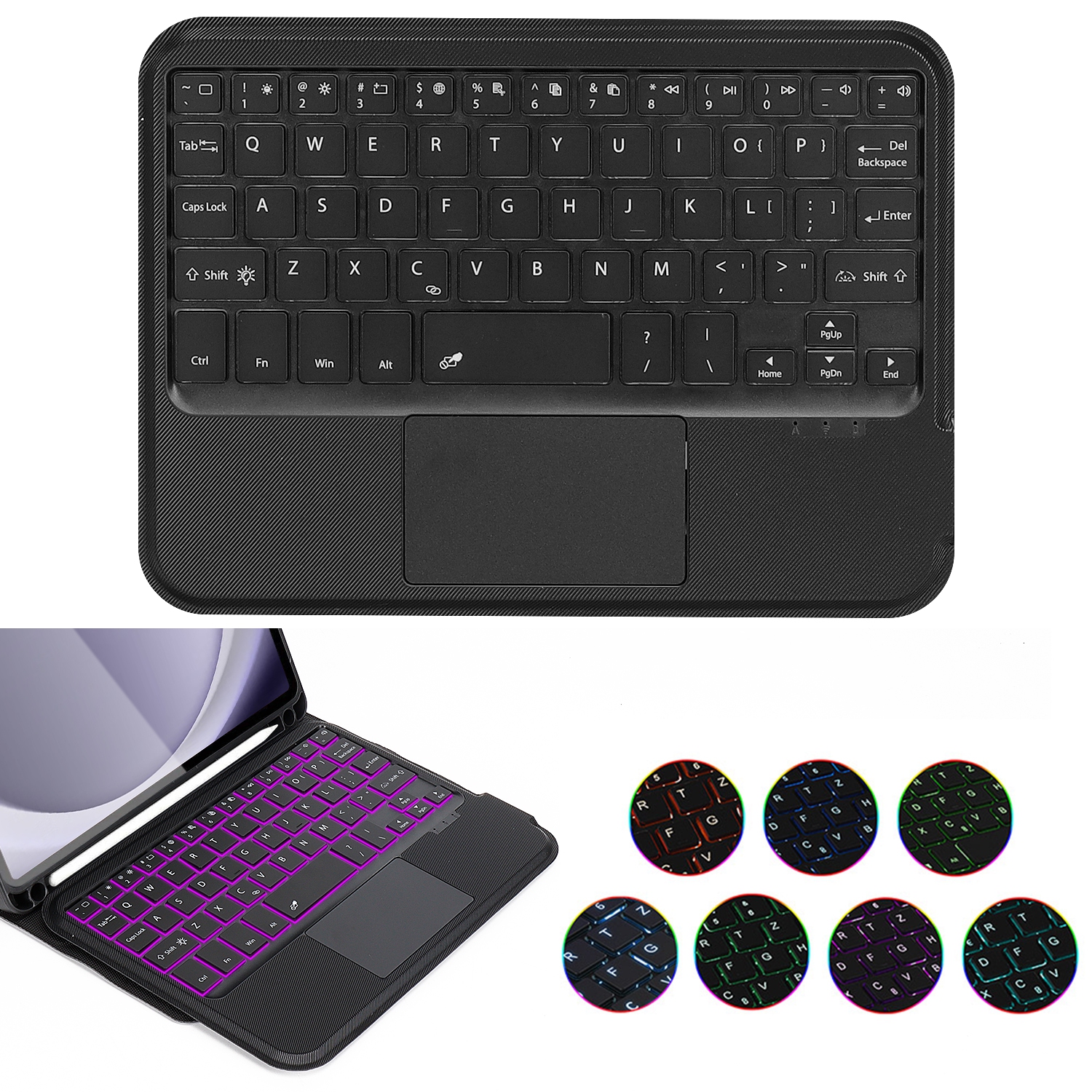 SaharaCase - Étui-clavier avec tapis de souris pour Samsung Tab A9 - Noir