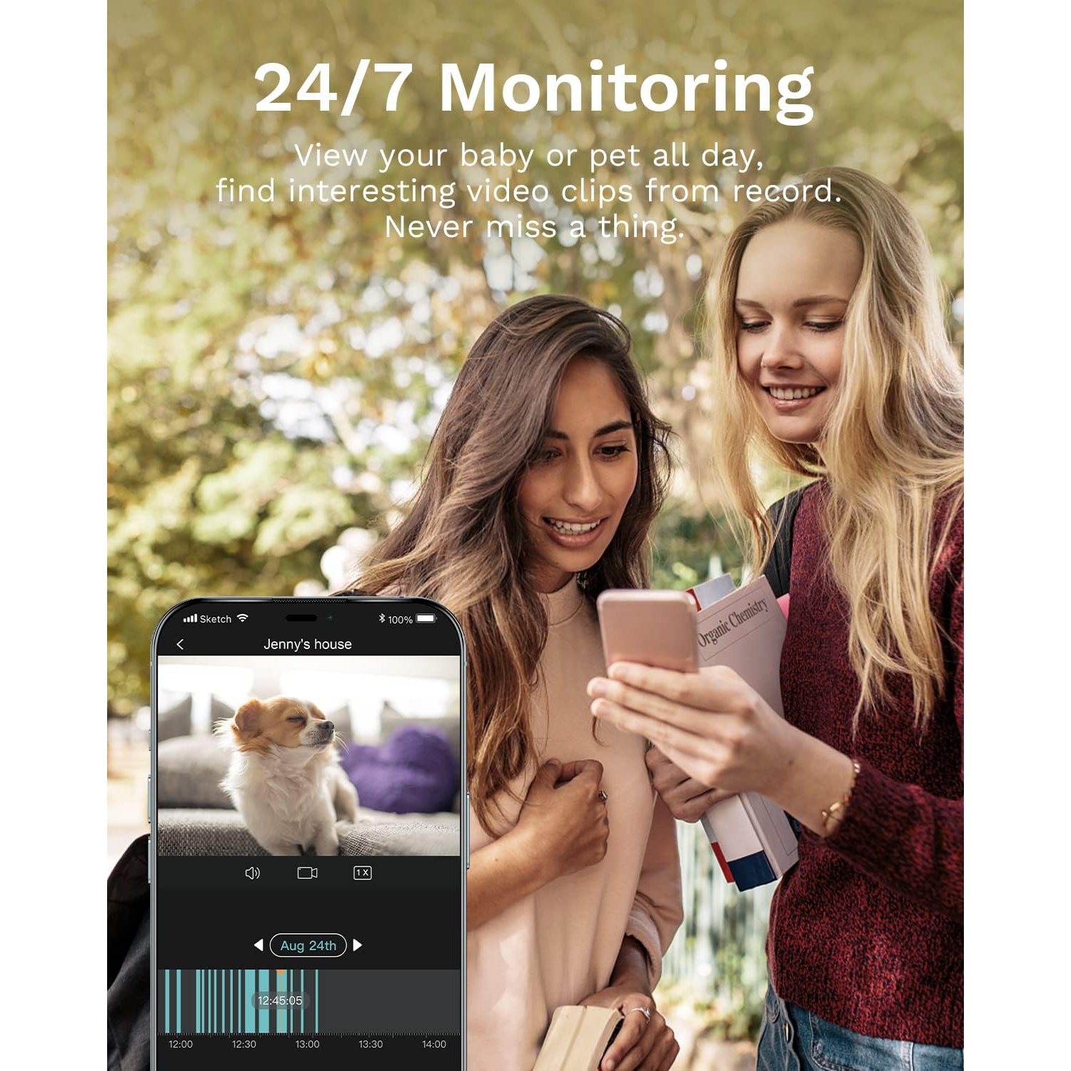 WUUK 4MP Indoor Security Camera with 32GB Ultra Memory Card, 360° Pan Tilt Cam for Baby Monitor, Wi-Fi Home Security Pet Camera for Dog or Cat,