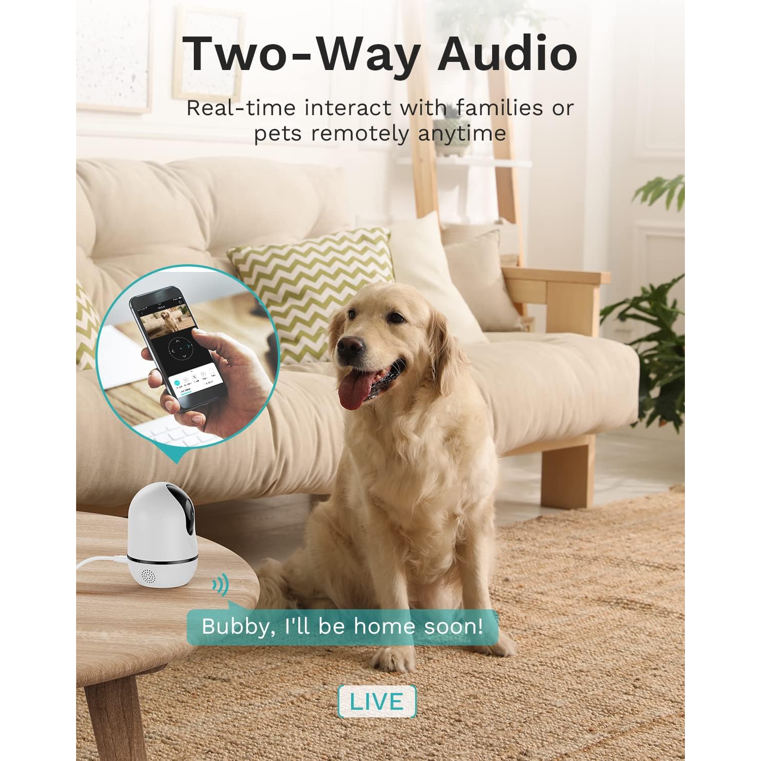 WUUK 4MP Indoor Security Camera with 32GB Ultra Memory Card, 360° Pan Tilt Cam for Baby Monitor, Wi-Fi Home Security Pet Camera for Dog or Cat,
