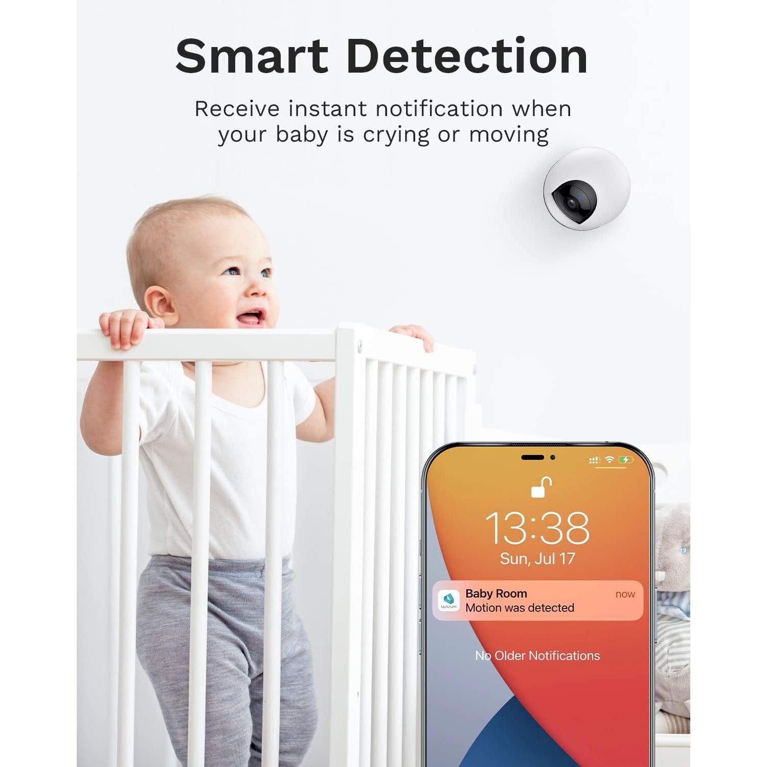 WUUK 4MP Indoor Security Camera with 32GB Ultra Memory Card, 360° Pan Tilt Cam for Baby Monitor, Wi-Fi Home Security Pet Camera for Dog or Cat,