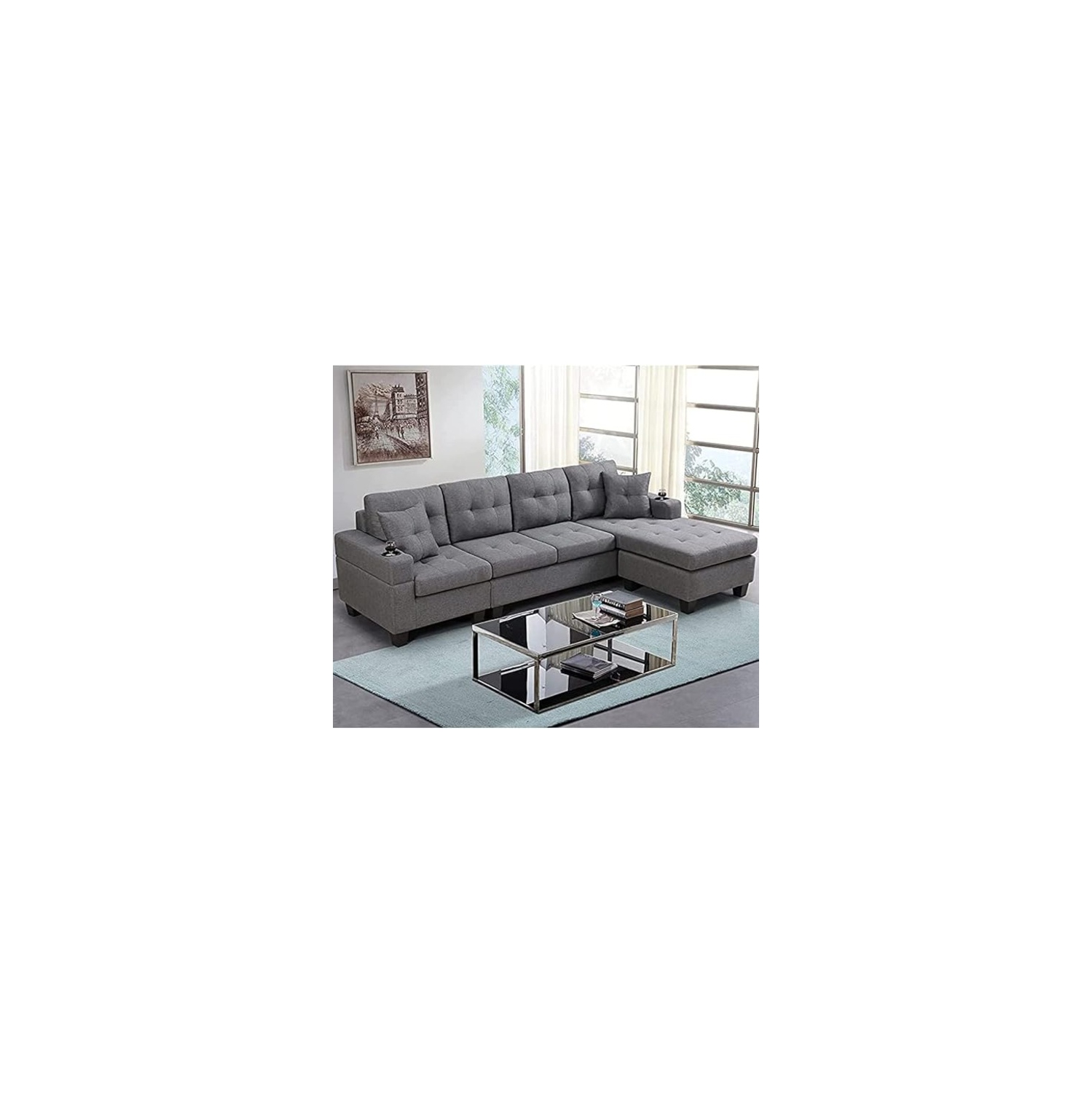 Queensons Uptown Sectional Sofa Grey