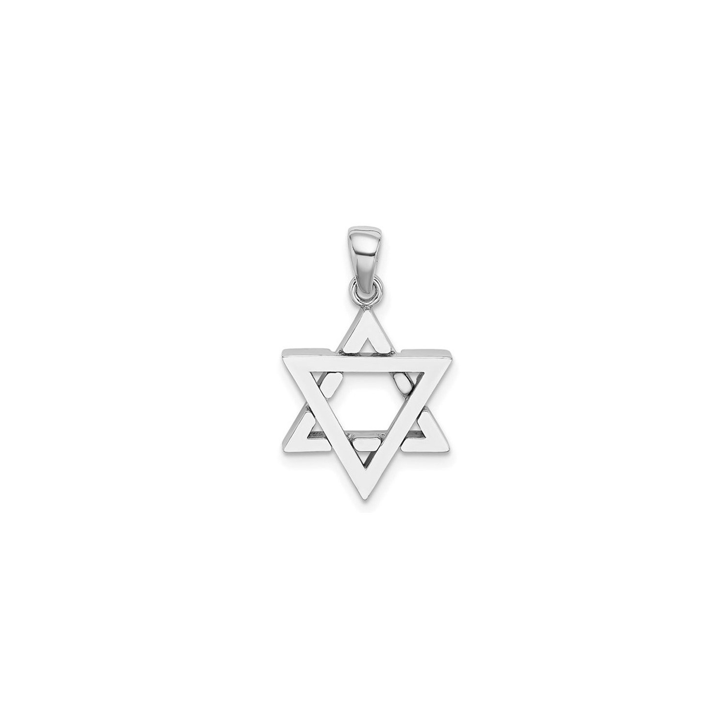 14K White Gold Star Of David Pendant
