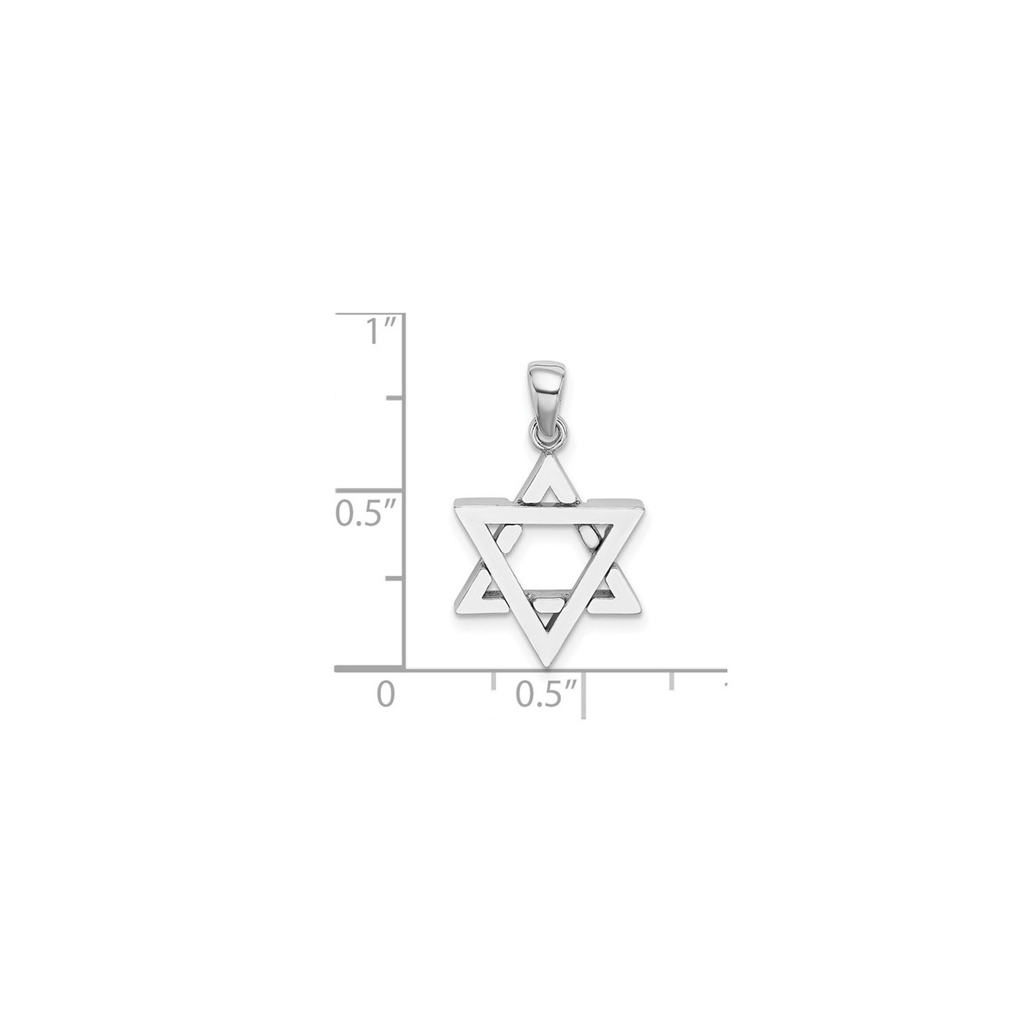 14K White Gold Star Of David Pendant