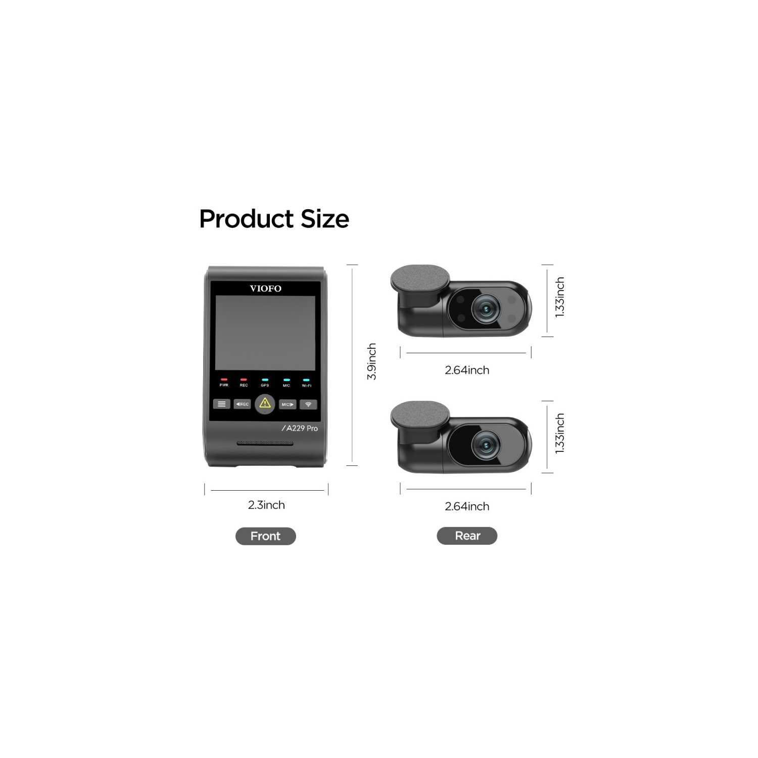 VIOFO A229 Pro 3CH 4K, 2K, 1080p Dash Camera with Sony STARVIS 2 for Rideshare Drivers