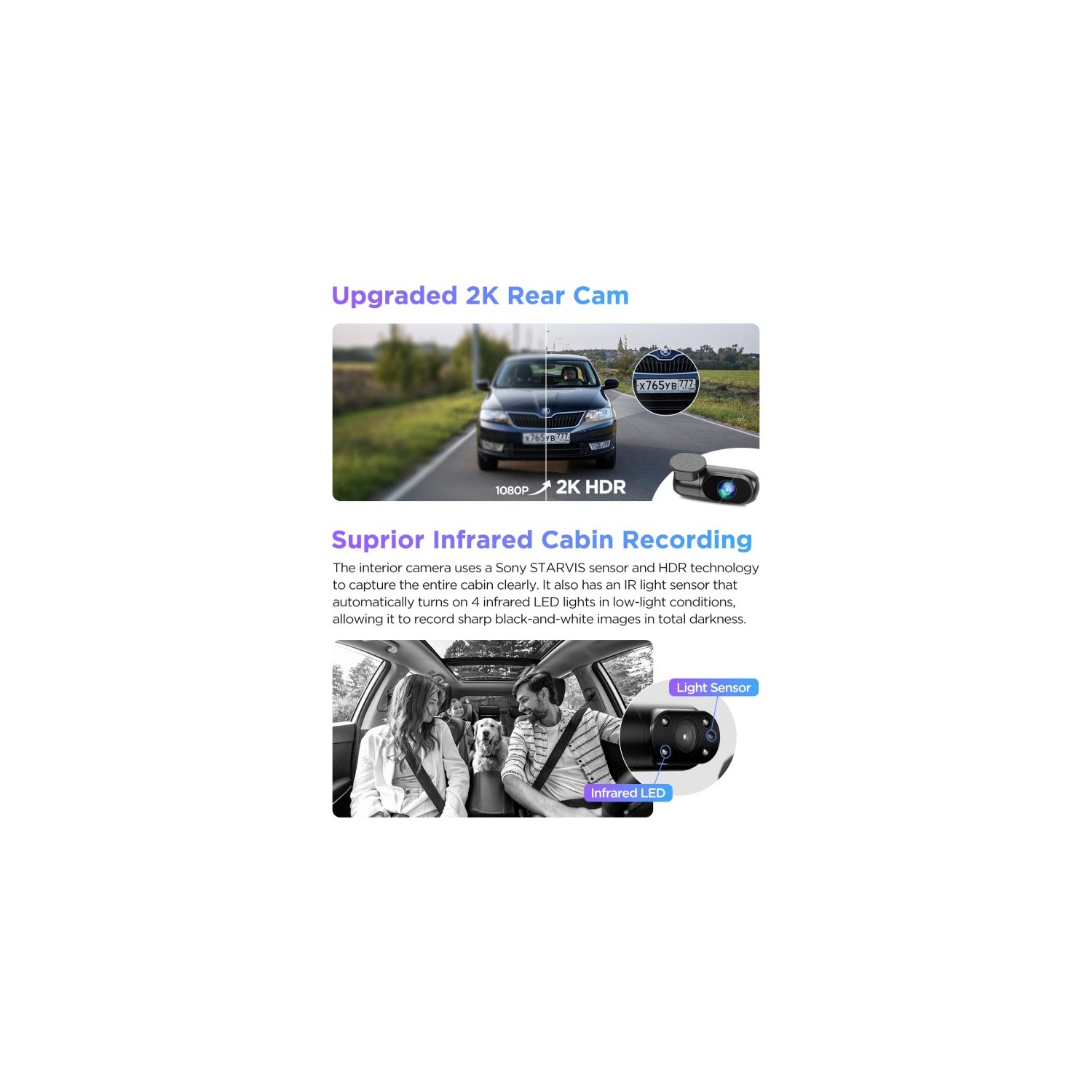 VIOFO A229 Pro 3CH 4K, 2K, 1080p Dash Camera with Sony STARVIS 2 for Rideshare Drivers