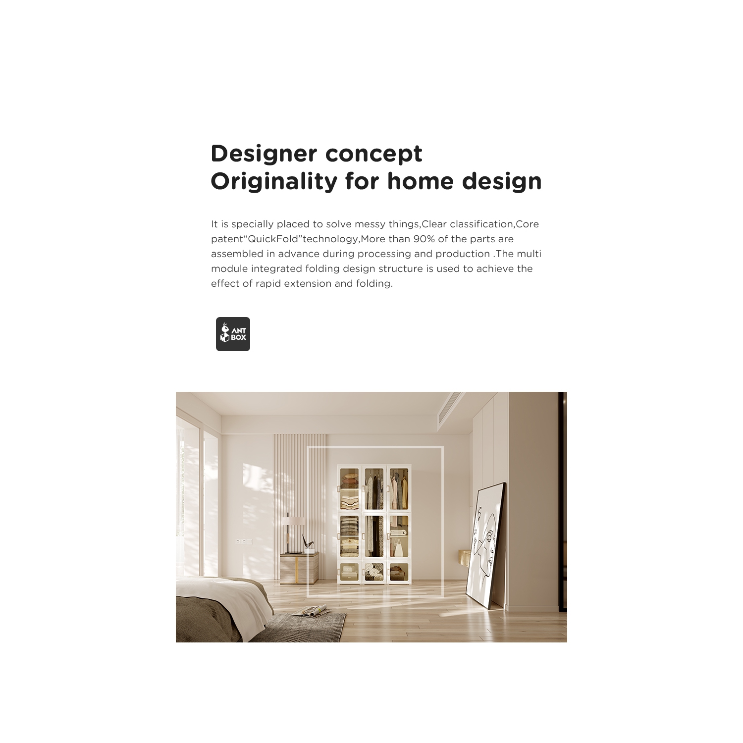 AntBox Wardrobe 15 grids 11 doors, Portable Wardrobe Closet Storage Organizer for Clothes, Folding All-in-one Plastic Wardrobe with Magnetic Door and