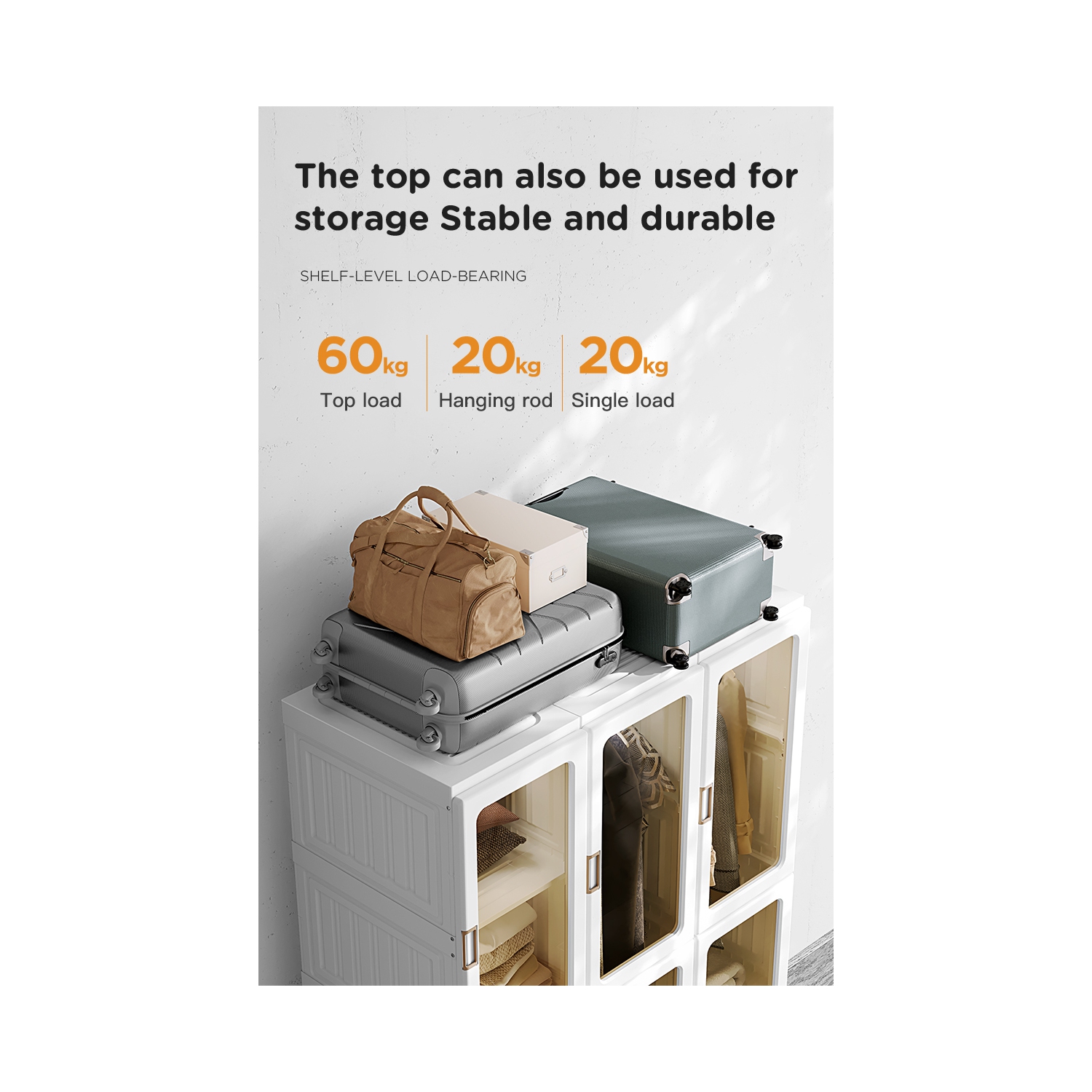 AntBox Wardrobe 15 grids 11 doors, Portable Wardrobe Closet Storage Organizer for Clothes, Folding All-in-one Plastic Wardrobe with Magnetic Door and