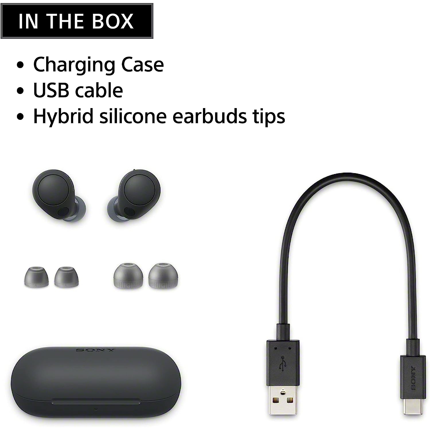 Boîte ouverte - Écouteurs boutons 100 % sans fil Bluetooth à suppression du bruit WF-C700N de Sony avec micro et résistance à l'eau IPX4 m, noir
