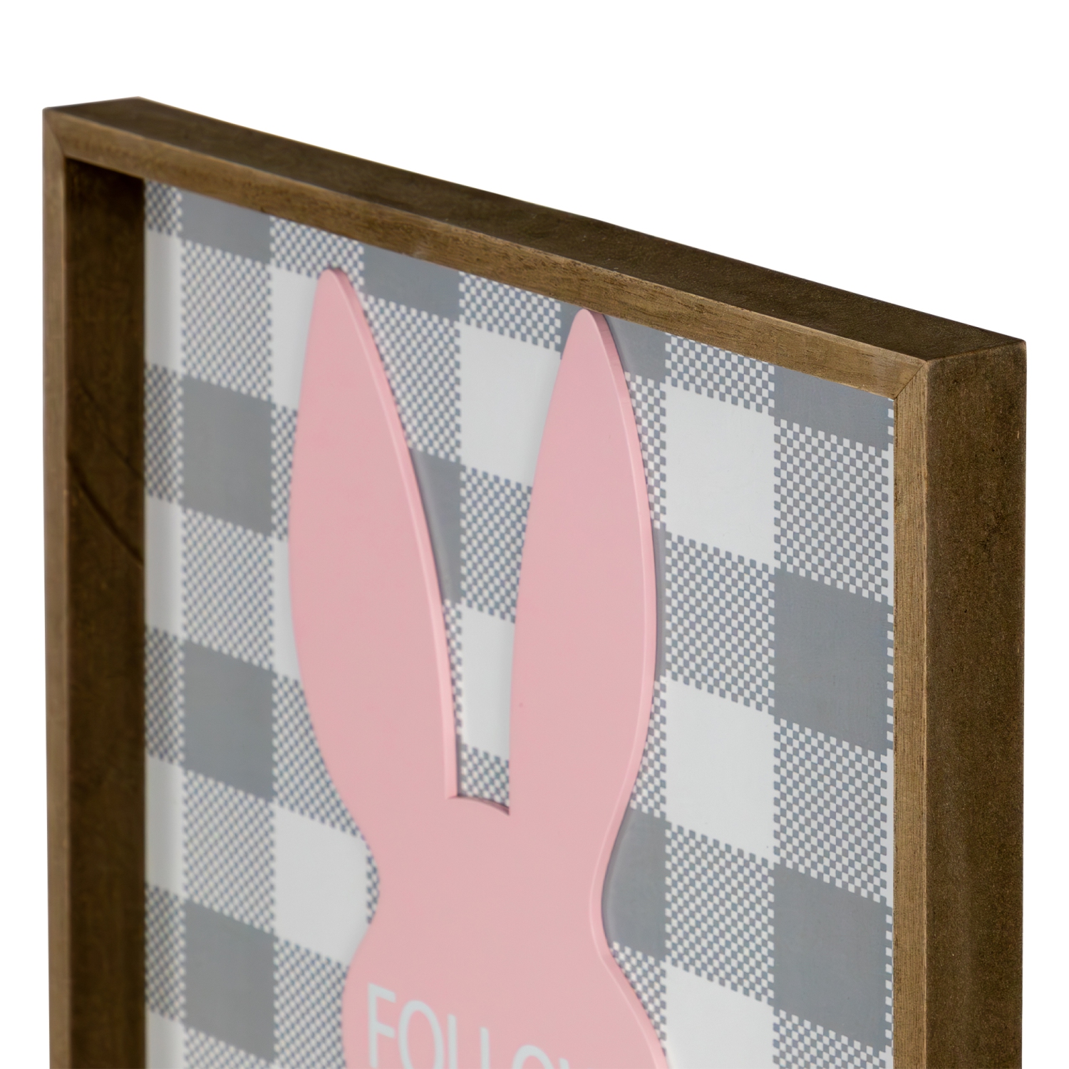 Affiche murale de Pâques « suivez le lapin, il est devenu bonbon » de 15,75 po